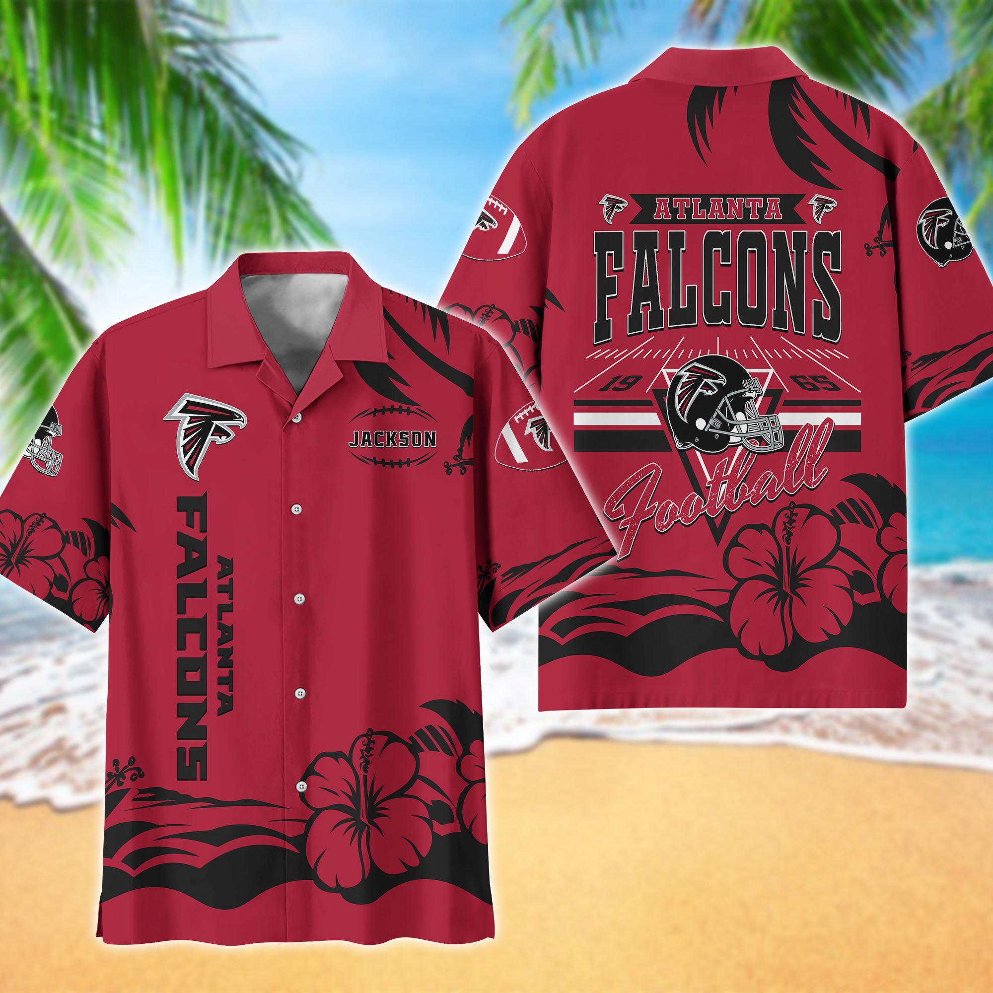Atlanta Falcons Hawaiian Shirt Personalized Your Name, Sports Gifts for Fans, Sport Team Hawaii Shirt, Sports Lover Gifts ETHY-0123650N