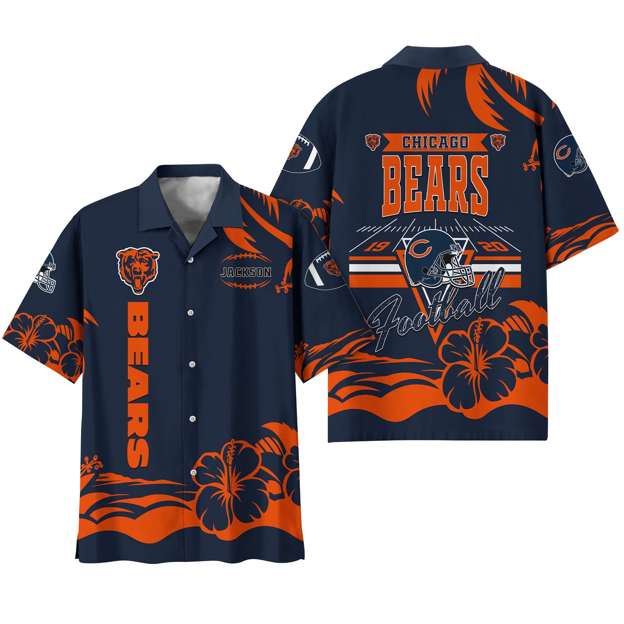 Alternative view of Chicago Bears Hawaiian Shirt Personalized Your Name, Sports Gifts for Fans, Sport Team Hawaii Shirt, Sports Lover Gifts ETHY-0123650N