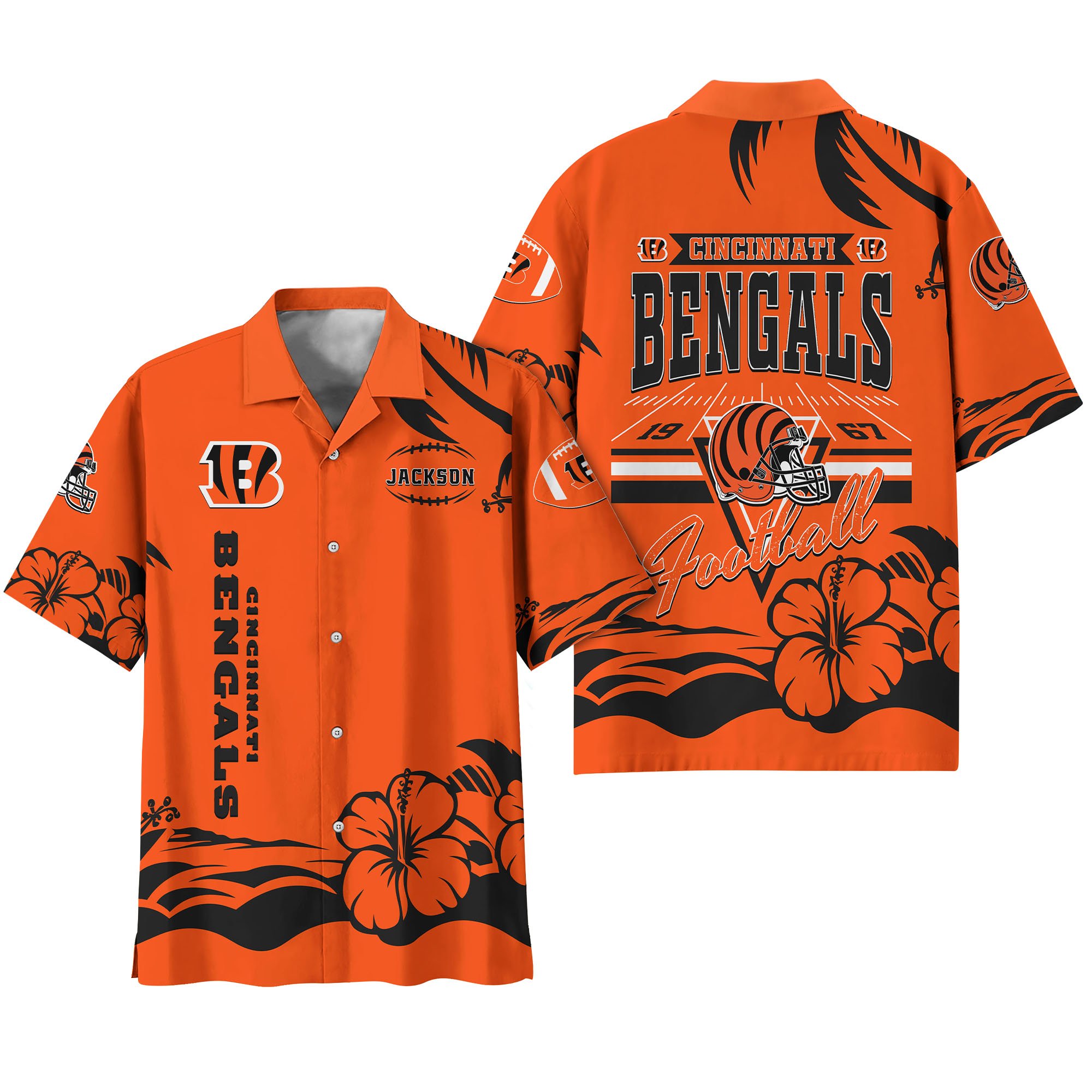 Alternative view of Cincinnati Bengals Hawaiian Shirt Personalized Your Name, Sports Gifts for Fans, Sport Team Hawaii Shirt, Sports Lover Gifts ETHY-0123650N
