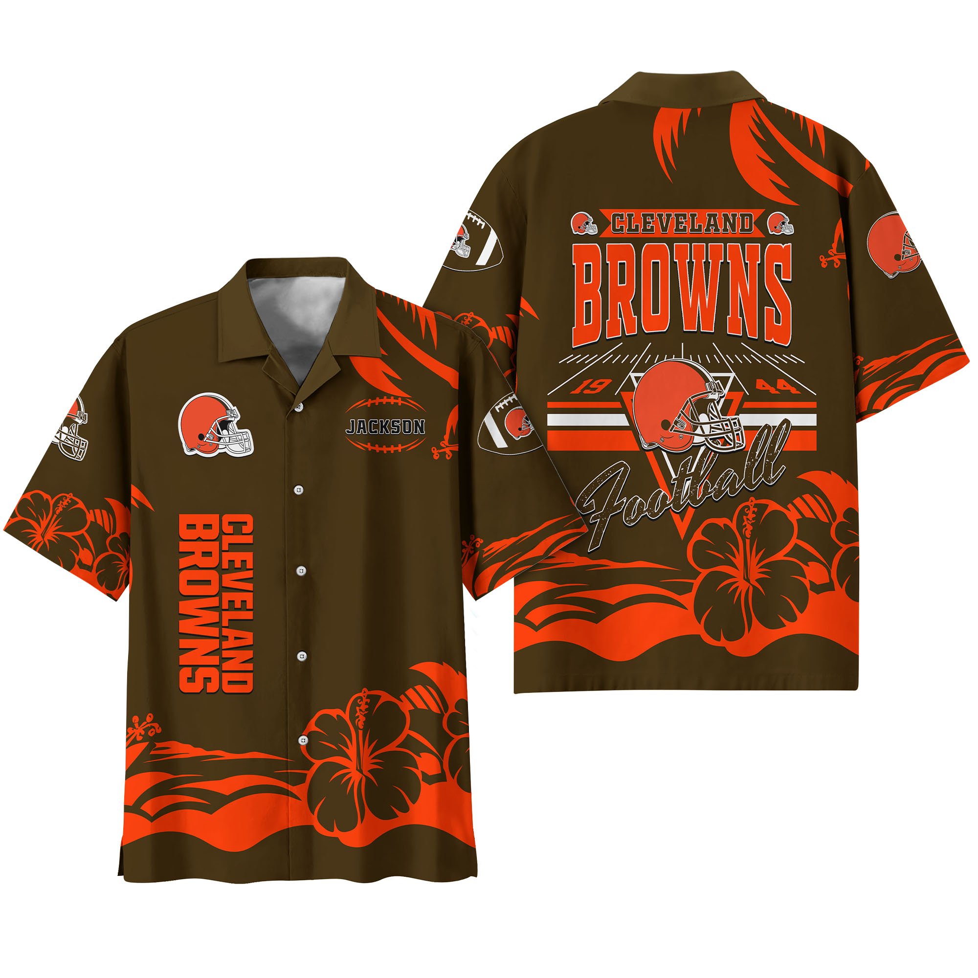Alternative view of Cleveland Browns Hawaiian Shirt Personalized Your Name, Sports Gifts for Fans, Sport Team Hawaii Shirt, Sports Lover Gifts ETHY-0123650N