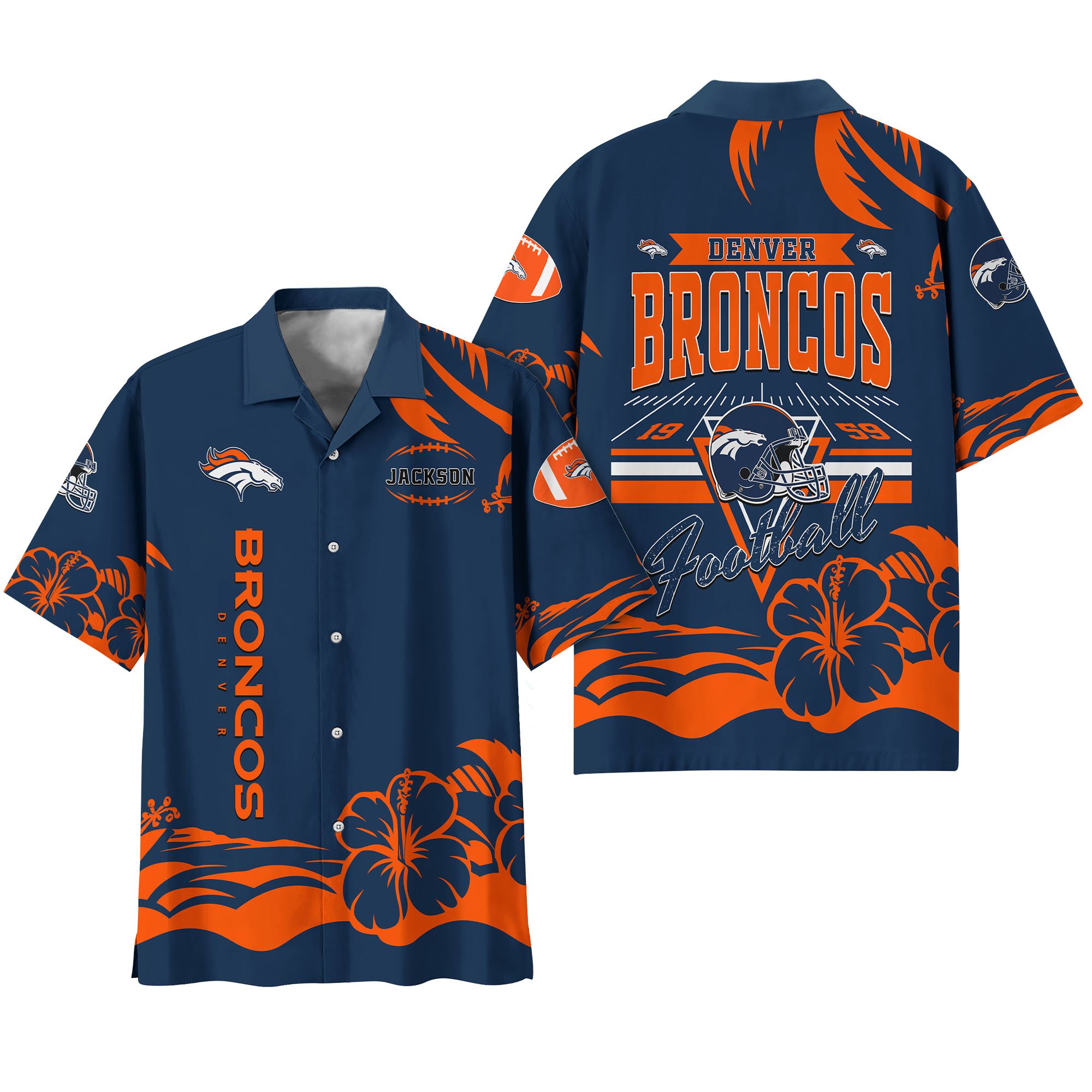 Alternative view of Denver Broncos Hawaiian Shirt Personalized Your Name, Sports Gifts for Fans, Sport Team Hawaii Shirt, Sports Lover Gifts ETHY-0123650N