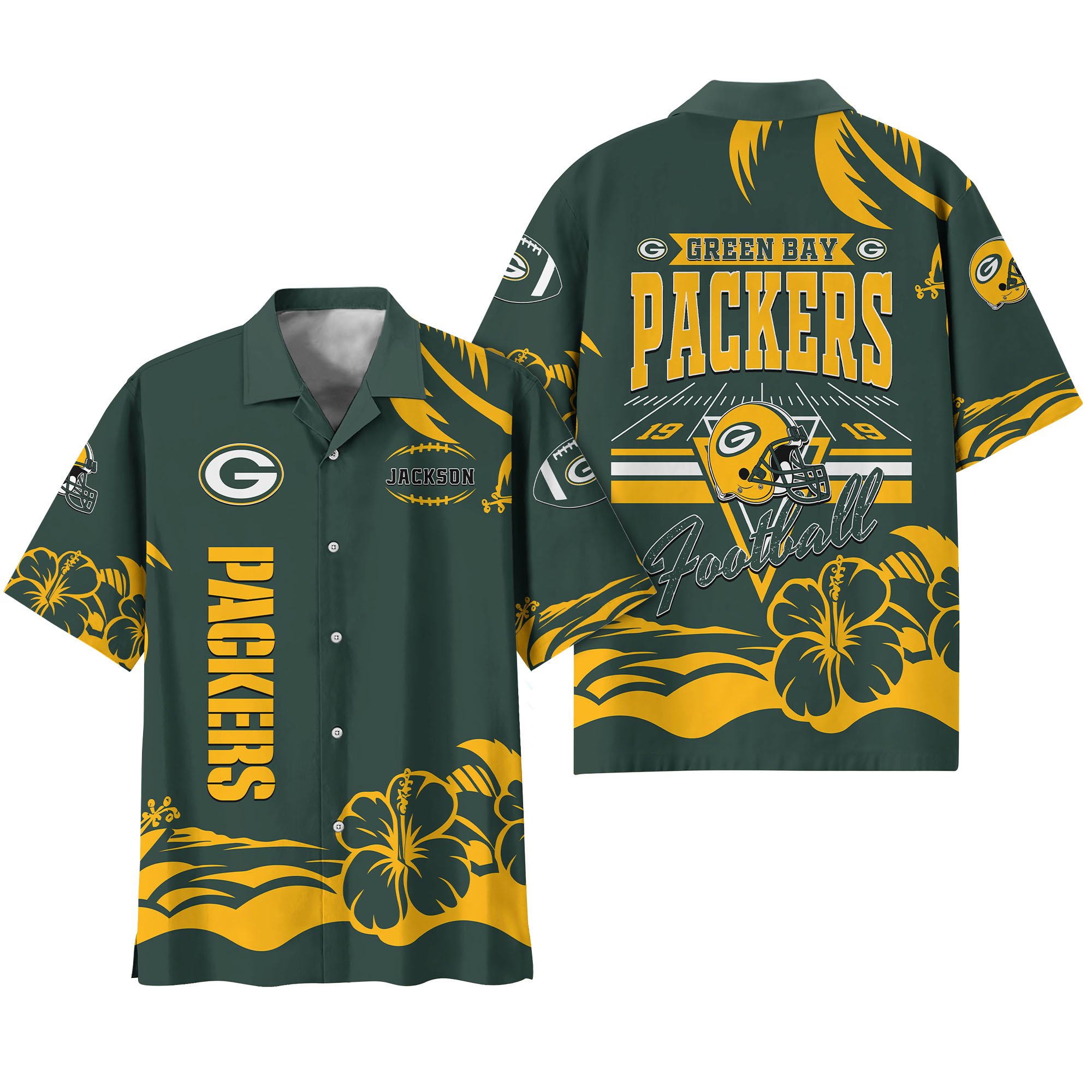 Alternative view of Green Bay Packers Hawaiian Shirt Personalized Your Name, Sports Gifts for Fans, Sport Team Hawaii Shirt, Sports Lover Gifts ETHY-0123650N
