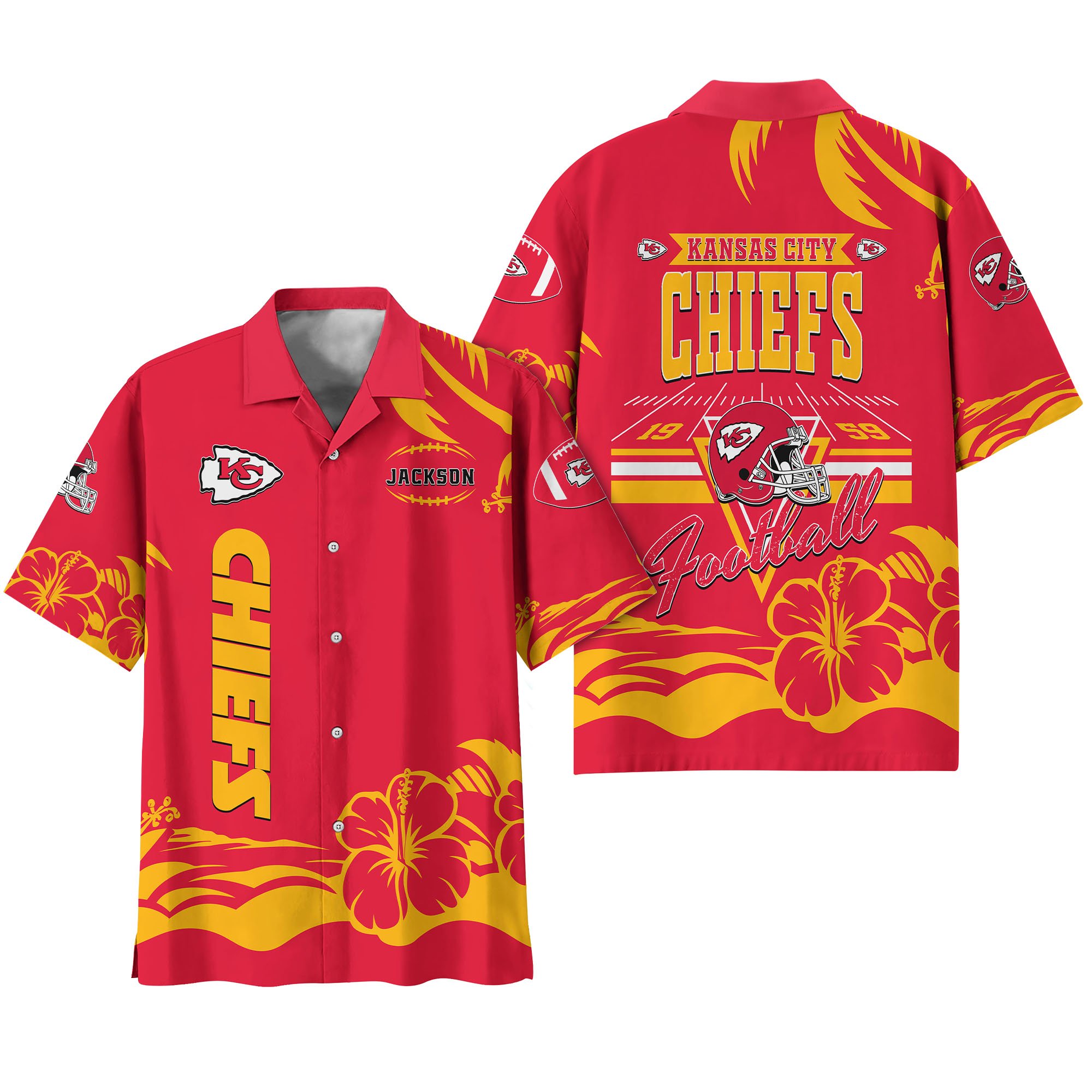 Alternative view of Kansas City Chiefs Hawaiian Shirt Personalized Your Name, Sports Gifts for Fans, Sport Team Hawaii Shirt, Sports Lover Gifts ETHY-0123650N