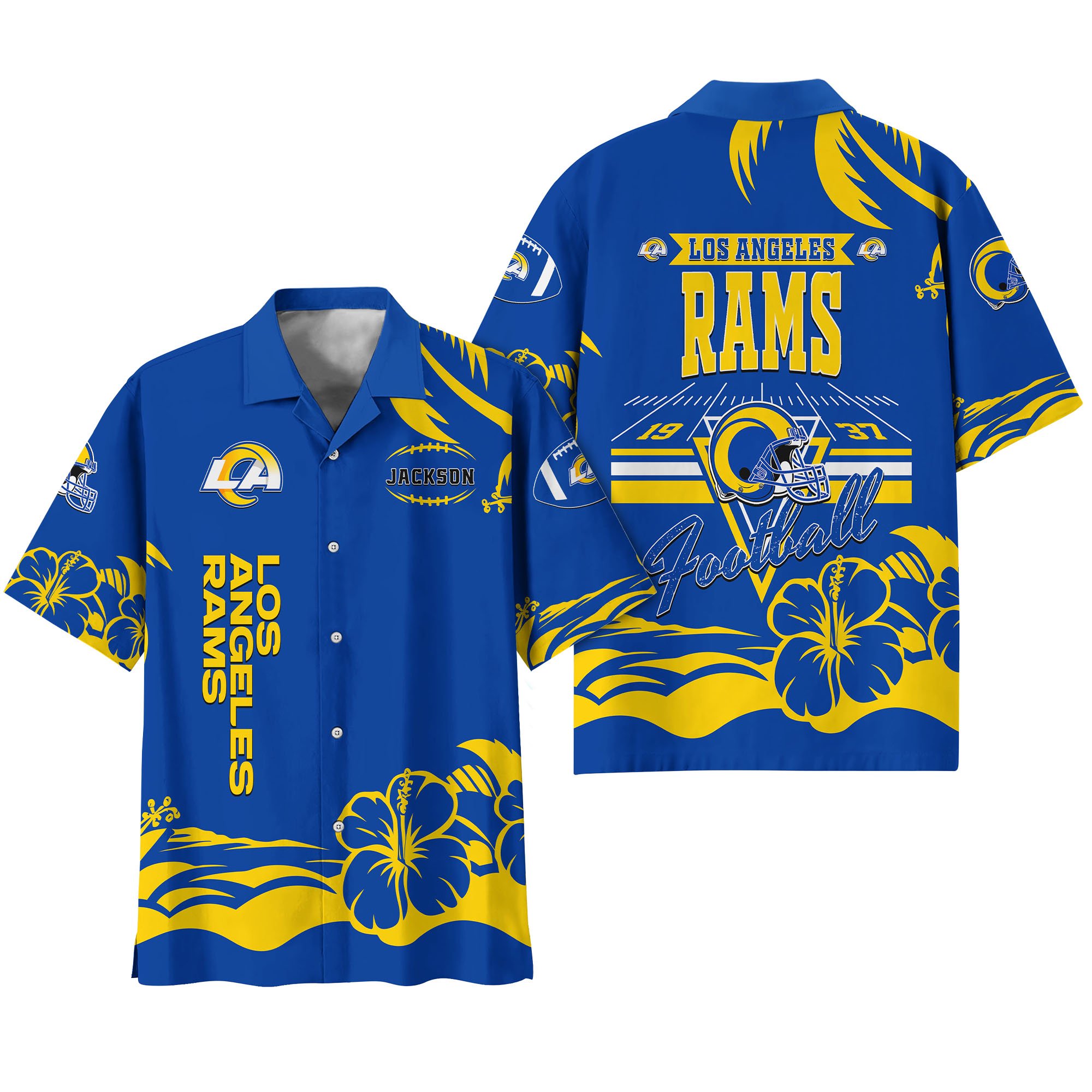 Alternative view of Los Angeles Rams Hawaiian Shirt Personalized Your Name, Sports Gifts for Fans, Sport Team Hawaii Shirt, Sports Lover Gifts ETHY-0123650N
