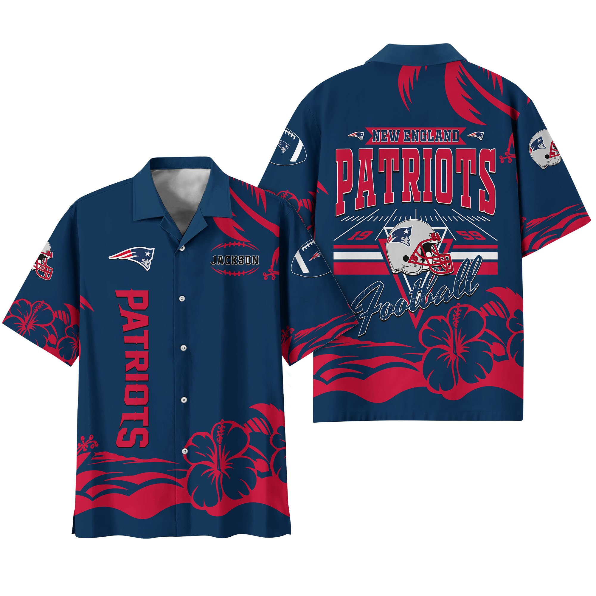 Alternative view of New England Patriots Hawaiian Shirt Personalized Your Name, Sports Gifts for Fans, Sport Team Hawaii Shirt, Sports Lover Gifts ETHY-0123650N