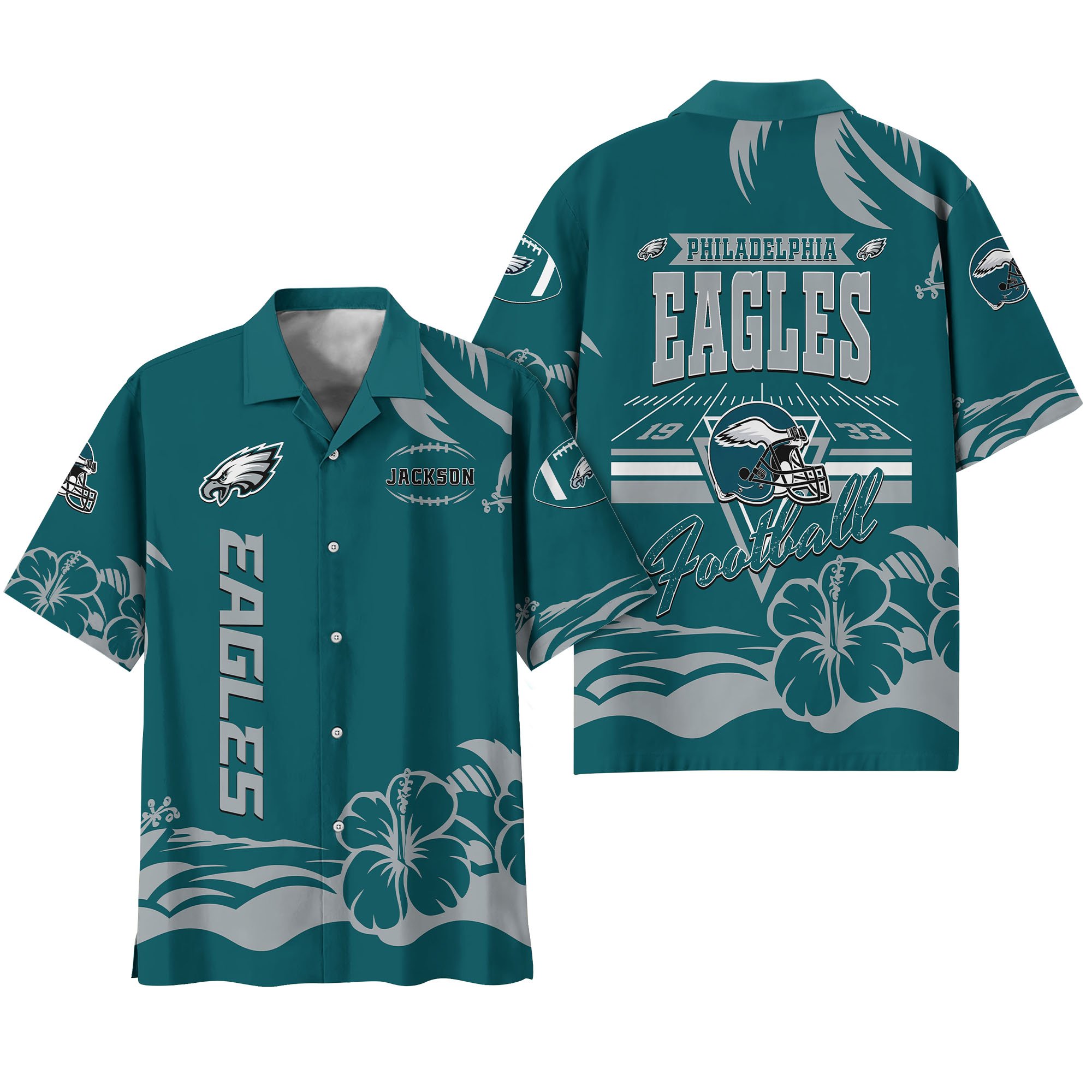 Alternative view of Philadelphia Eagles Hawaiian Shirt Personalized Your Name, Sports Gifts for Fans, Sport Team Hawaii Shirt, Sports Lover Gifts ETHY-0123650N