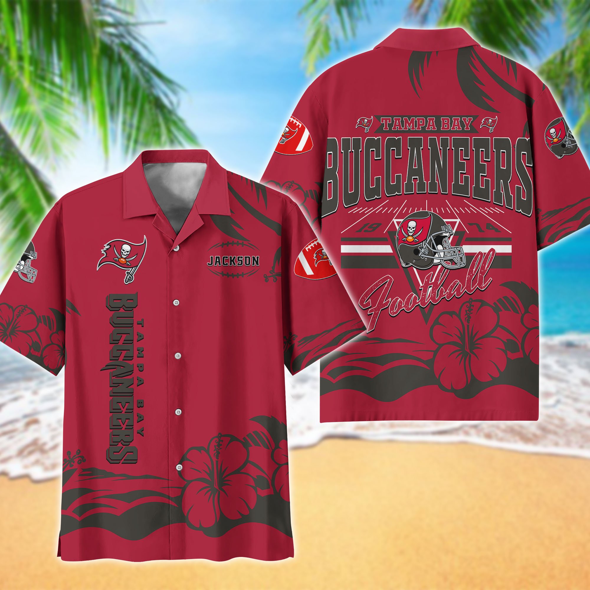 Tampa Bay Buccaneers Hawaiian Shirt Personalized Your Name, Sports Gifts for Fans, Sport Team Hawaii Shirt, Sports Lover Gifts ETHY-0123650N