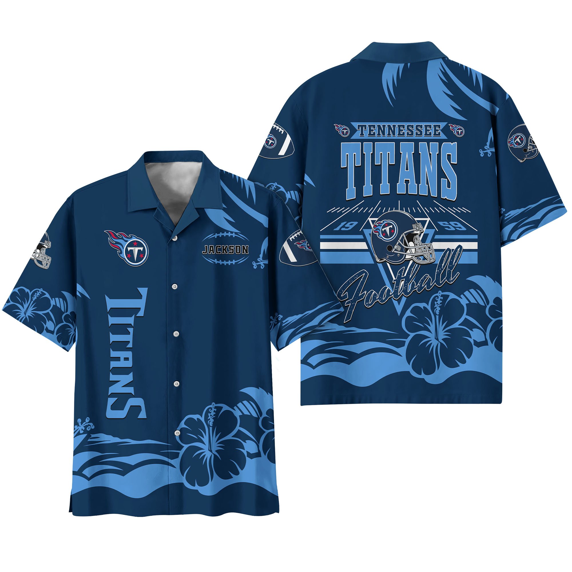 Alternative view of Tennessee Titans Hawaiian Shirt Personalized Your Name, Sports Gifts for Fans, Sport Team Hawaii Shirt, Sports Lover Gifts ETHY-0123650N