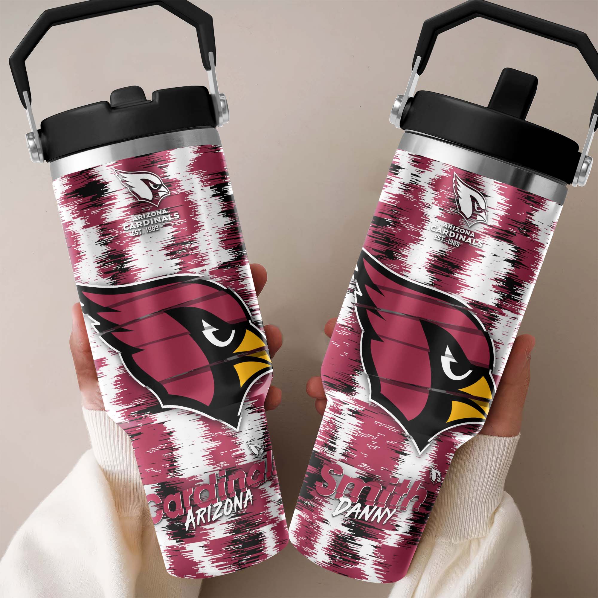 Arizona Cardinals Flip Straw 30oz Tumbler Custom Your Name, Sport Flip Straw 30oz Tumbler, Fan Gifts EHIVM-0124658