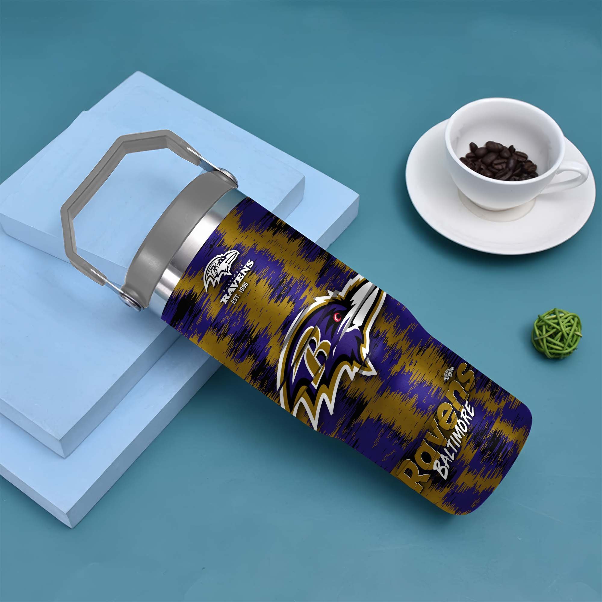 Alternative view of Baltimore Ravens Flip Straw 30oz Tumbler Custom Your Name, Sport Flip Straw 30oz Tumbler, Fan Gifts EHIVM-0124658