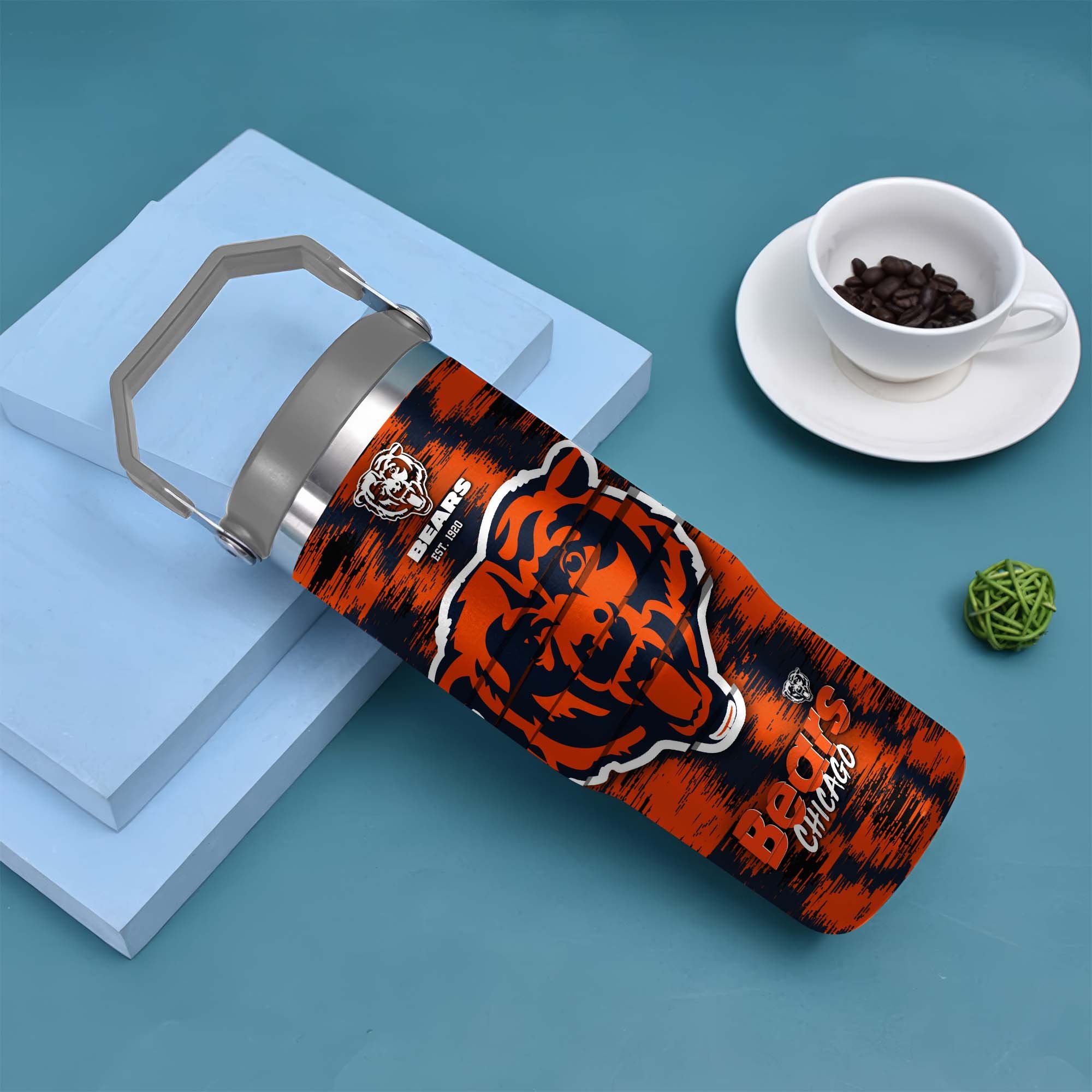 Alternative view of Chicago Bears Flip Straw 30oz Tumbler Custom Your Name, Sport Flip Straw 30oz Tumbler, Fan Gifts EHIVM-0124658