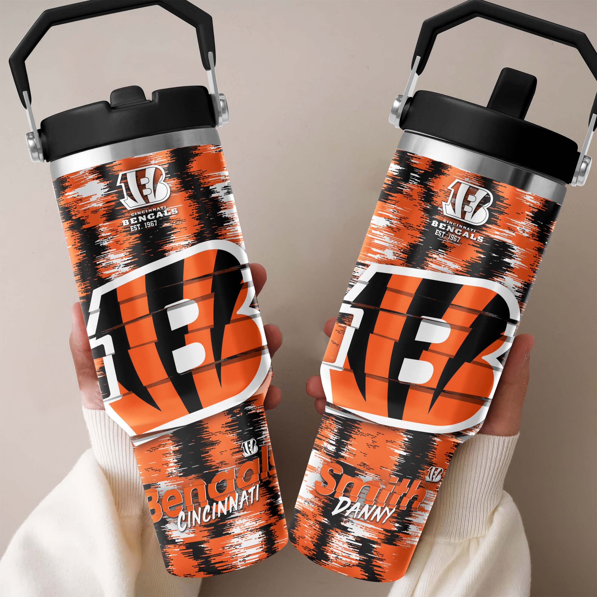 Cincinnati Bengals Flip Straw 30oz Tumbler Custom Your Name, Sport Flip Straw 30oz Tumbler, Fan Gifts EHIVM-0124658