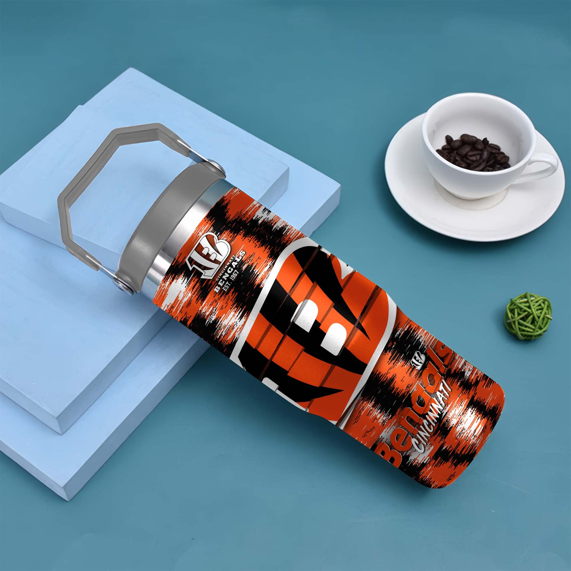 Alternative view of Cincinnati Bengals Flip Straw 30oz Tumbler Custom Your Name, Sport Flip Straw 30oz Tumbler, Fan Gifts EHIVM-0124658