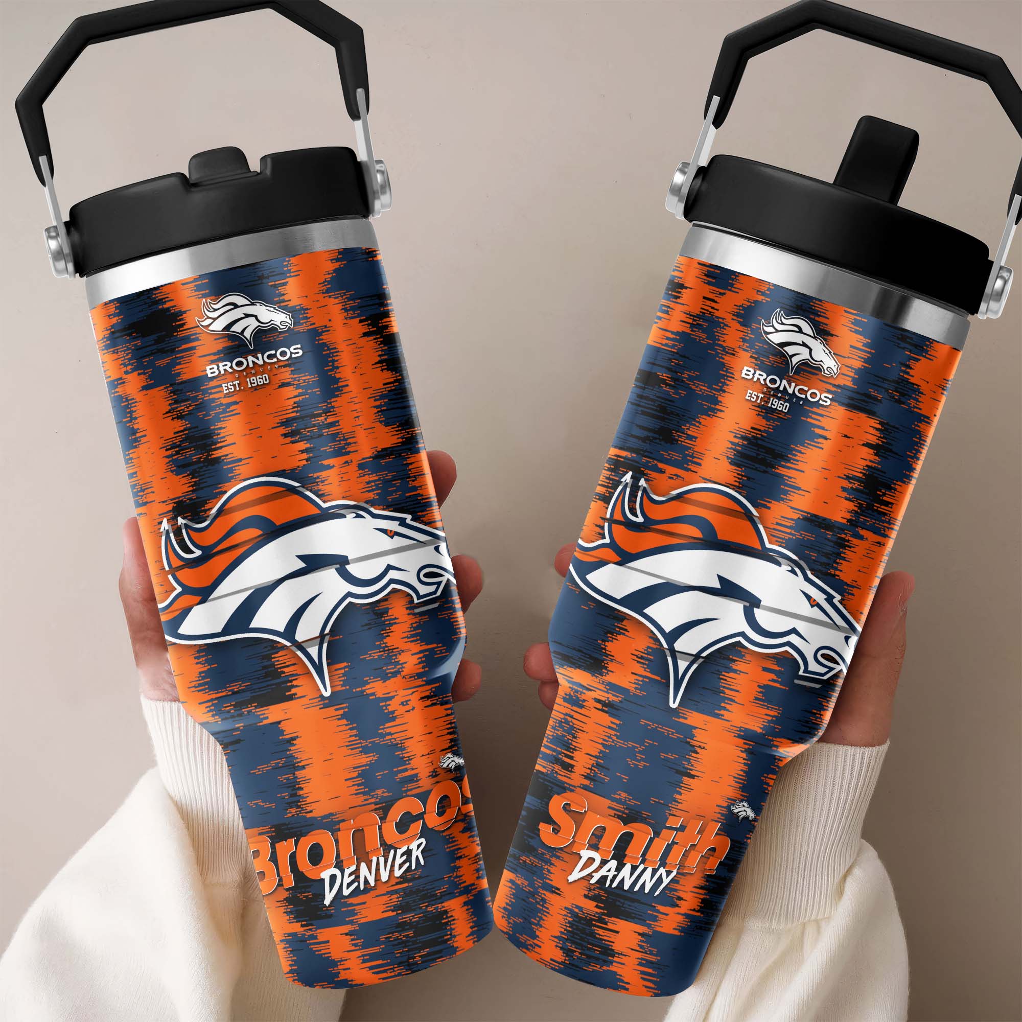 Denver Broncos Flip Straw 30oz Tumbler Custom Your Name, Sport Flip Straw 30oz Tumbler, Fan Gifts EHIVM-0124658