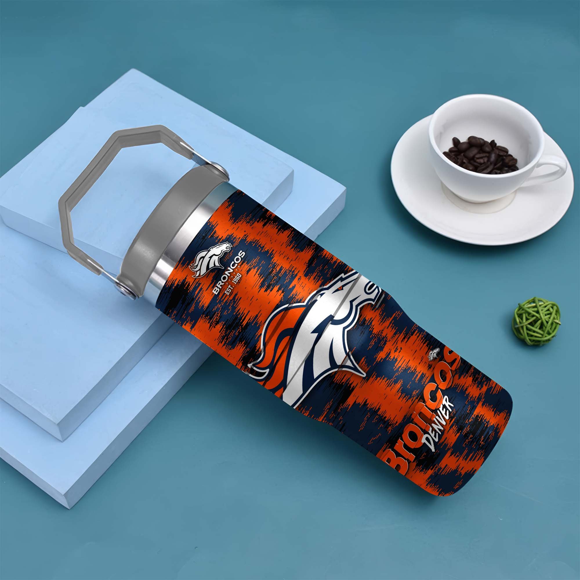 Alternative view of Denver Broncos Flip Straw 30oz Tumbler Custom Your Name, Sport Flip Straw 30oz Tumbler, Fan Gifts EHIVM-0124658