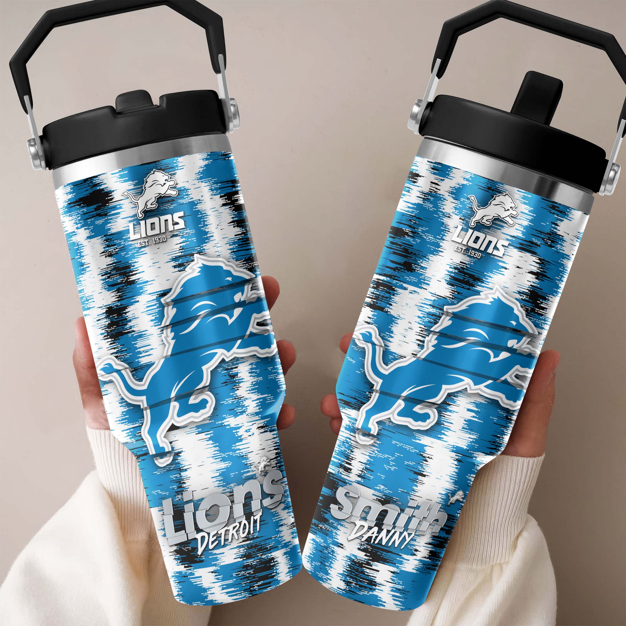 Detroit Lions Flip Straw 30oz Tumbler Custom Your Name, Sport Flip Straw 30oz Tumbler, Fan Gifts EHIVM-0124658