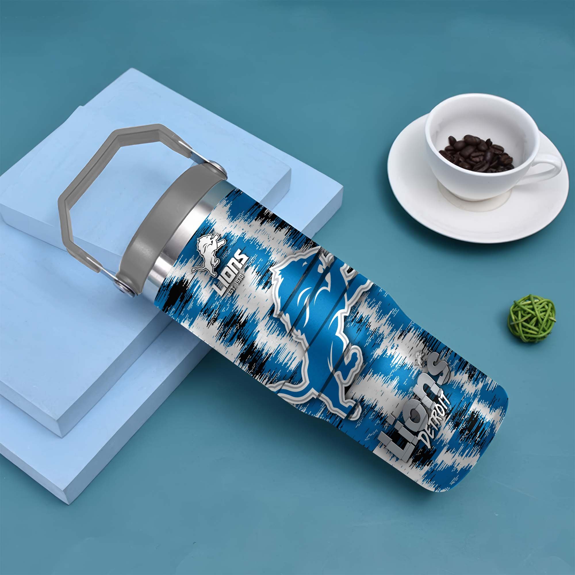 Alternative view of Detroit Lions Flip Straw 30oz Tumbler Custom Your Name, Sport Flip Straw 30oz Tumbler, Fan Gifts EHIVM-0124658