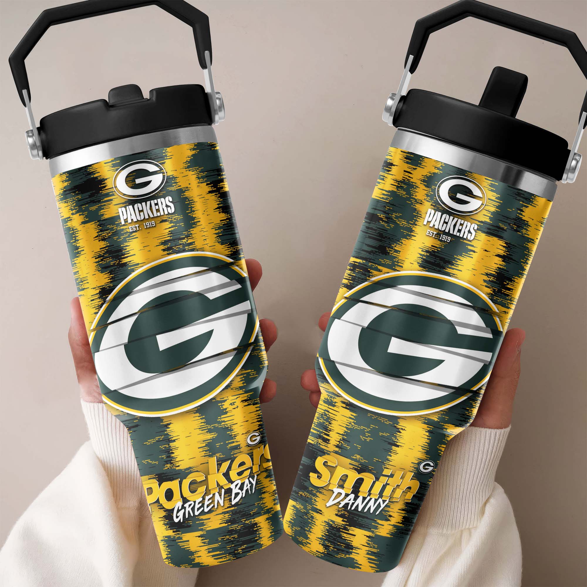 Green Bay Packers Flip Straw 30oz Tumbler Custom Your Name, Sport Flip Straw 30oz Tumbler, Fan Gifts EHIVM-0124658