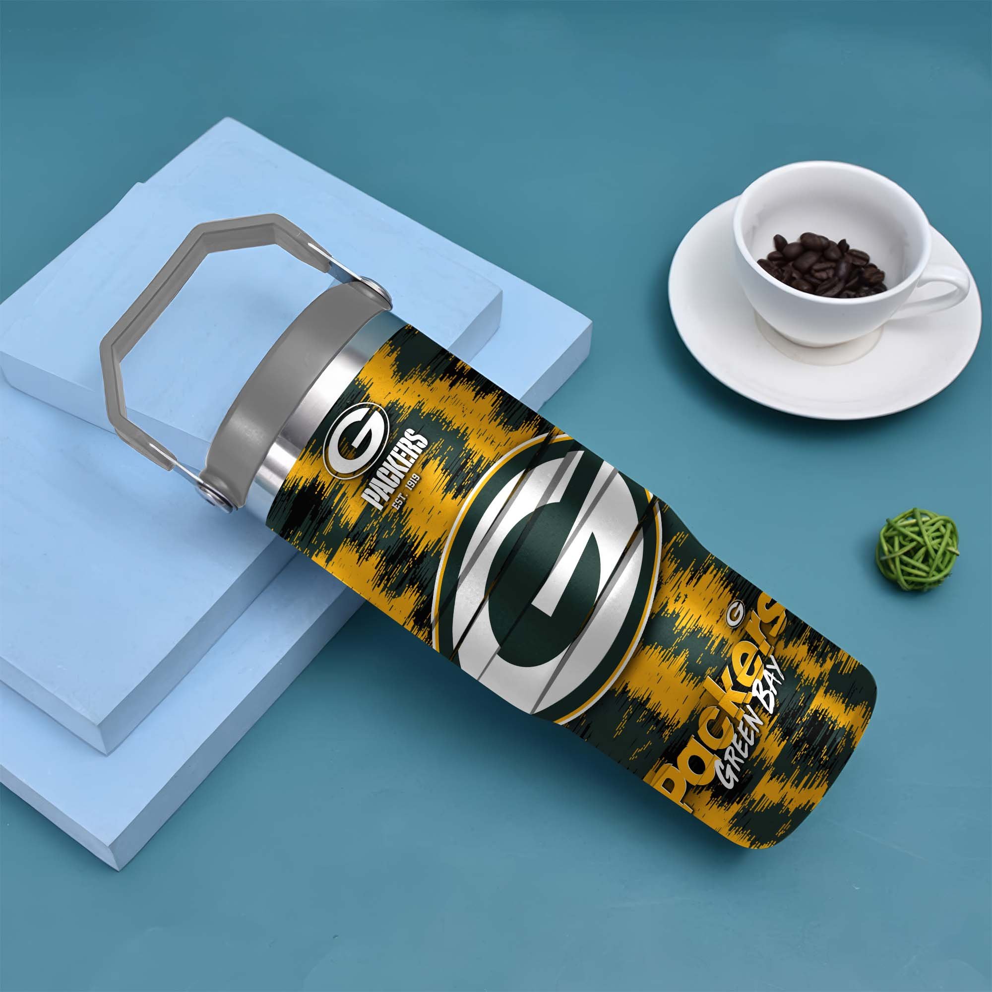 Alternative view of Green Bay Packers Flip Straw 30oz Tumbler Custom Your Name, Sport Flip Straw 30oz Tumbler, Fan Gifts EHIVM-0124658