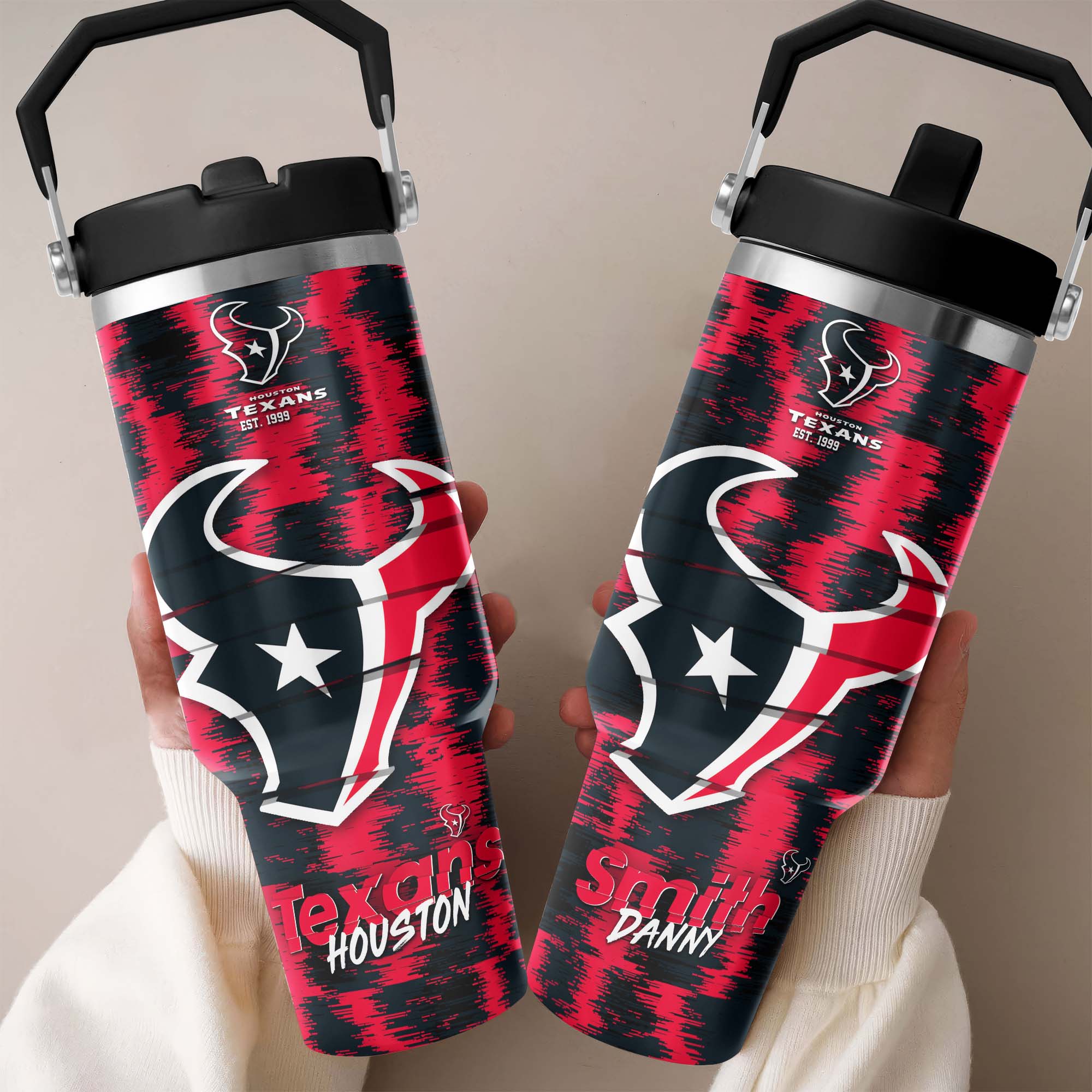 Houston Texans Flip Straw 30oz Tumbler Custom Your Name, Sport Flip Straw 30oz Tumbler, Fan Gifts EHIVM-0124658