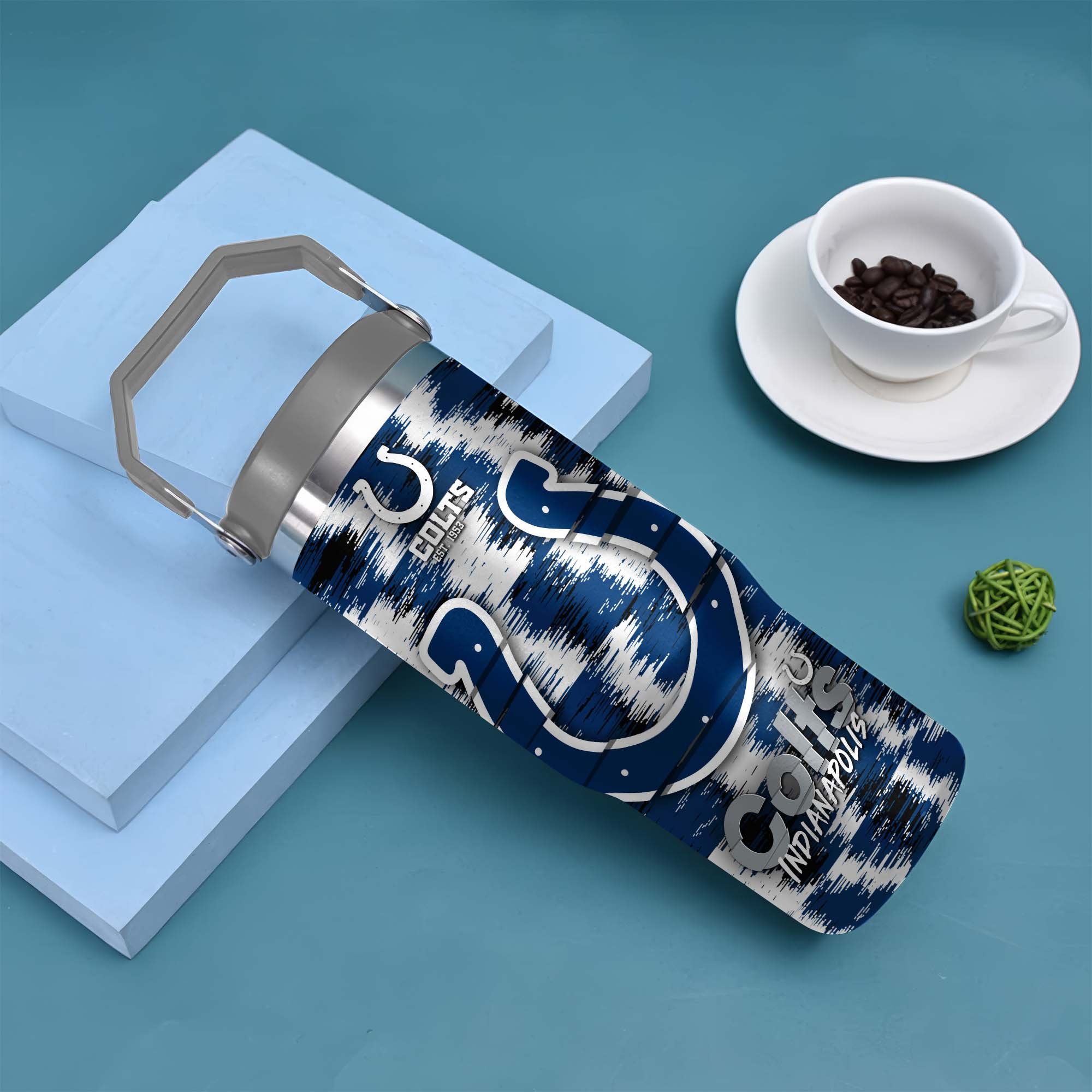Alternative view of Indianapolis Colts Flip Straw 30oz Tumbler Custom Your Name, Sport Flip Straw 30oz Tumbler, Fan Gifts EHIVM-0124658