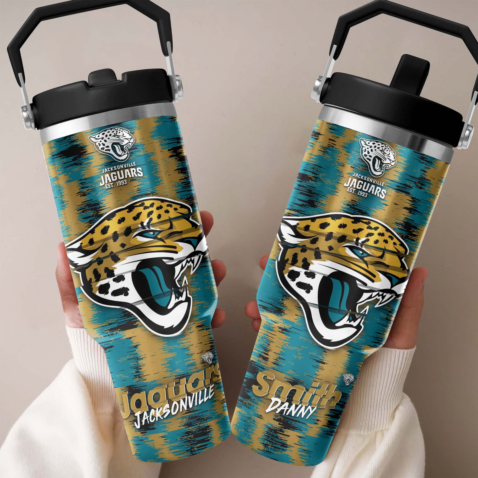 Jacksonville Jaguars Flip Straw 30oz Tumbler Custom Your Name, Sport Flip Straw 30oz Tumbler, Fan Gifts EHIVM-0124658