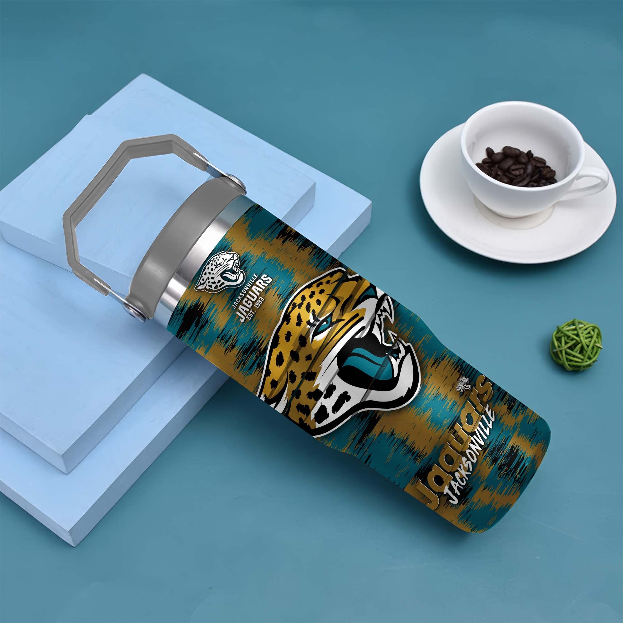 Alternative view of Jacksonville Jaguars Flip Straw 30oz Tumbler Custom Your Name, Sport Flip Straw 30oz Tumbler, Fan Gifts EHIVM-0124658