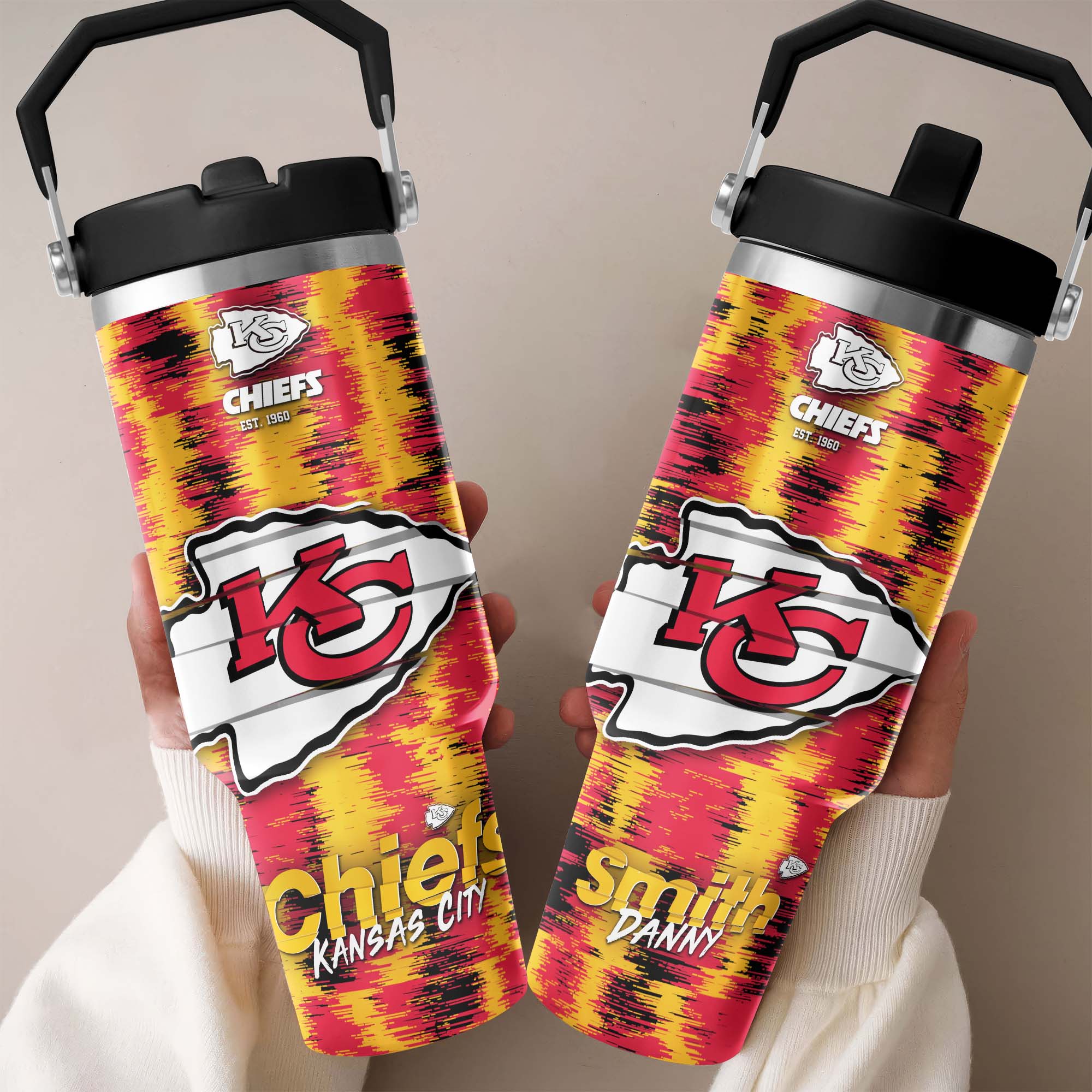 Kansas City Chiefs Flip Straw 30oz Tumbler Custom Your Name, Sport Flip Straw 30oz Tumbler, Fan Gifts EHIVM-0124658
