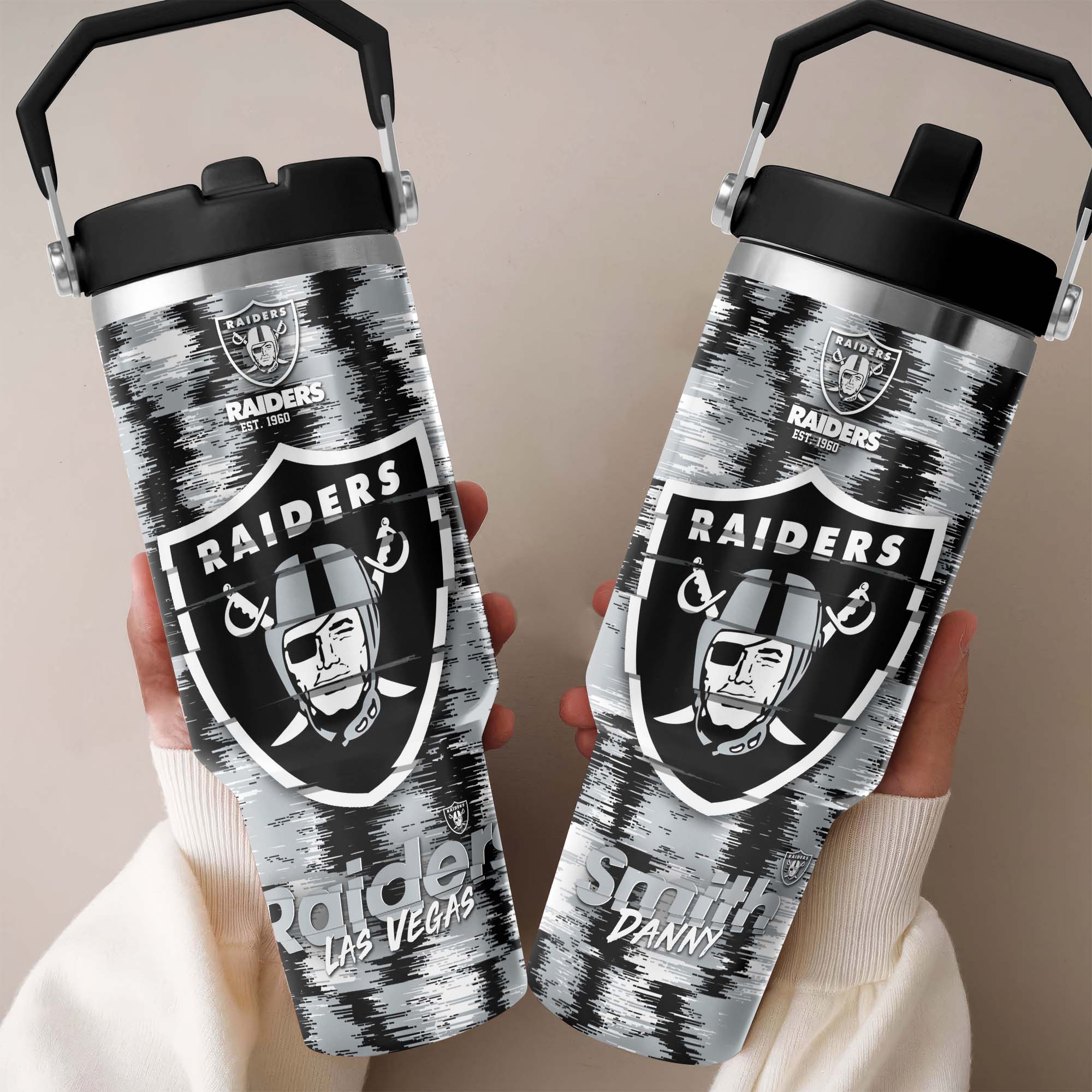 Las Vegas Raiders Flip Straw 30oz Tumbler Custom Your Name, Sport Flip Straw 30oz Tumbler, Fan Gifts EHIVM-0124658