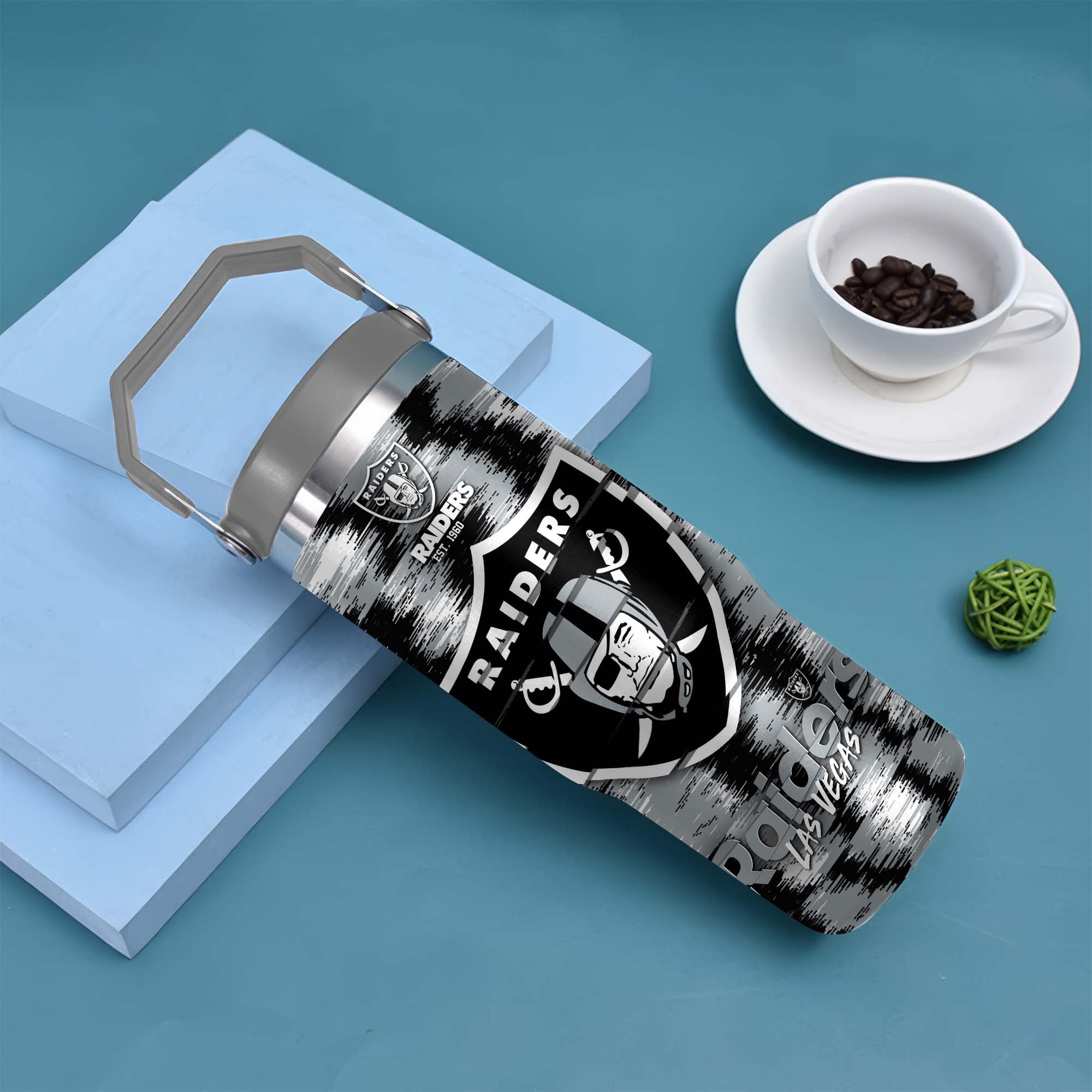 Alternative view of Las Vegas Raiders Flip Straw 30oz Tumbler Custom Your Name, Sport Flip Straw 30oz Tumbler, Fan Gifts EHIVM-0124658