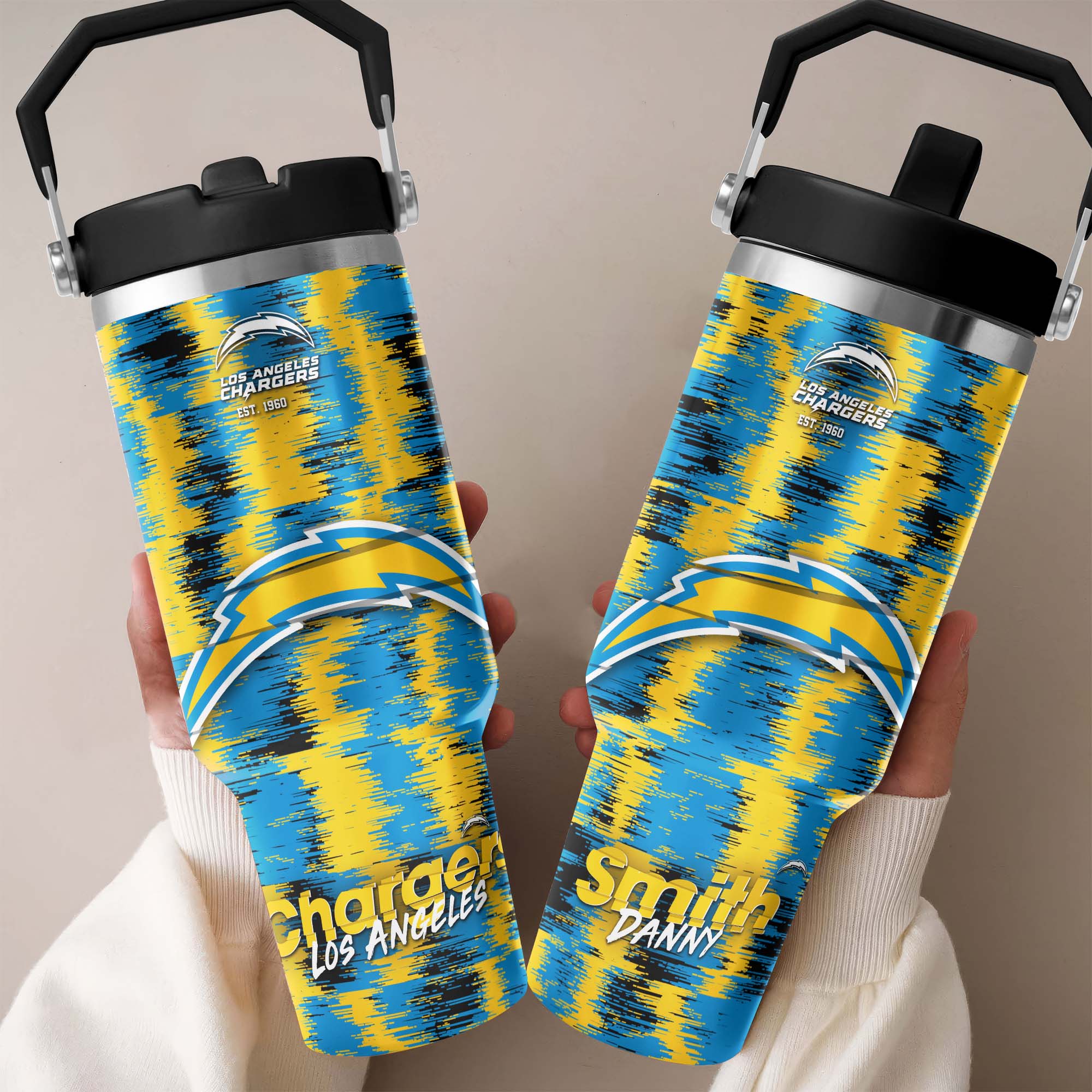 Los Angeles Chargers Flip Straw 30oz Tumbler Custom Your Name, Sport Flip Straw 30oz Tumbler, Fan Gifts EHIVM-0124658