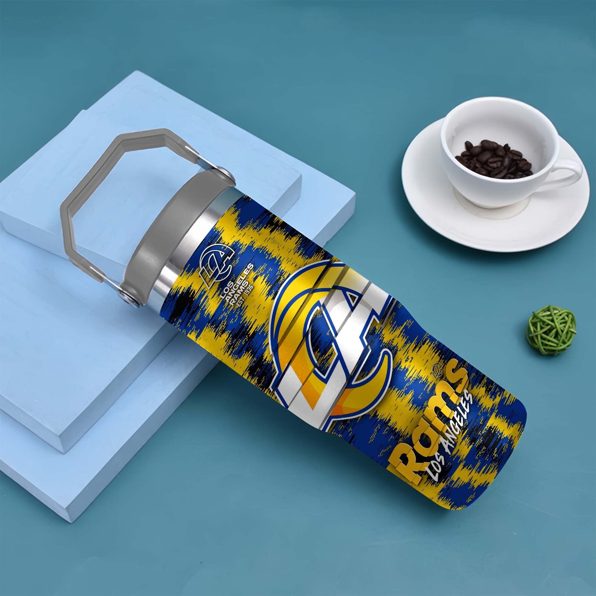 Alternative view of Los Angeles Rams Flip Straw 30oz Tumbler Custom Your Name, Sport Flip Straw 30oz Tumbler, Fan Gifts EHIVM-0124658