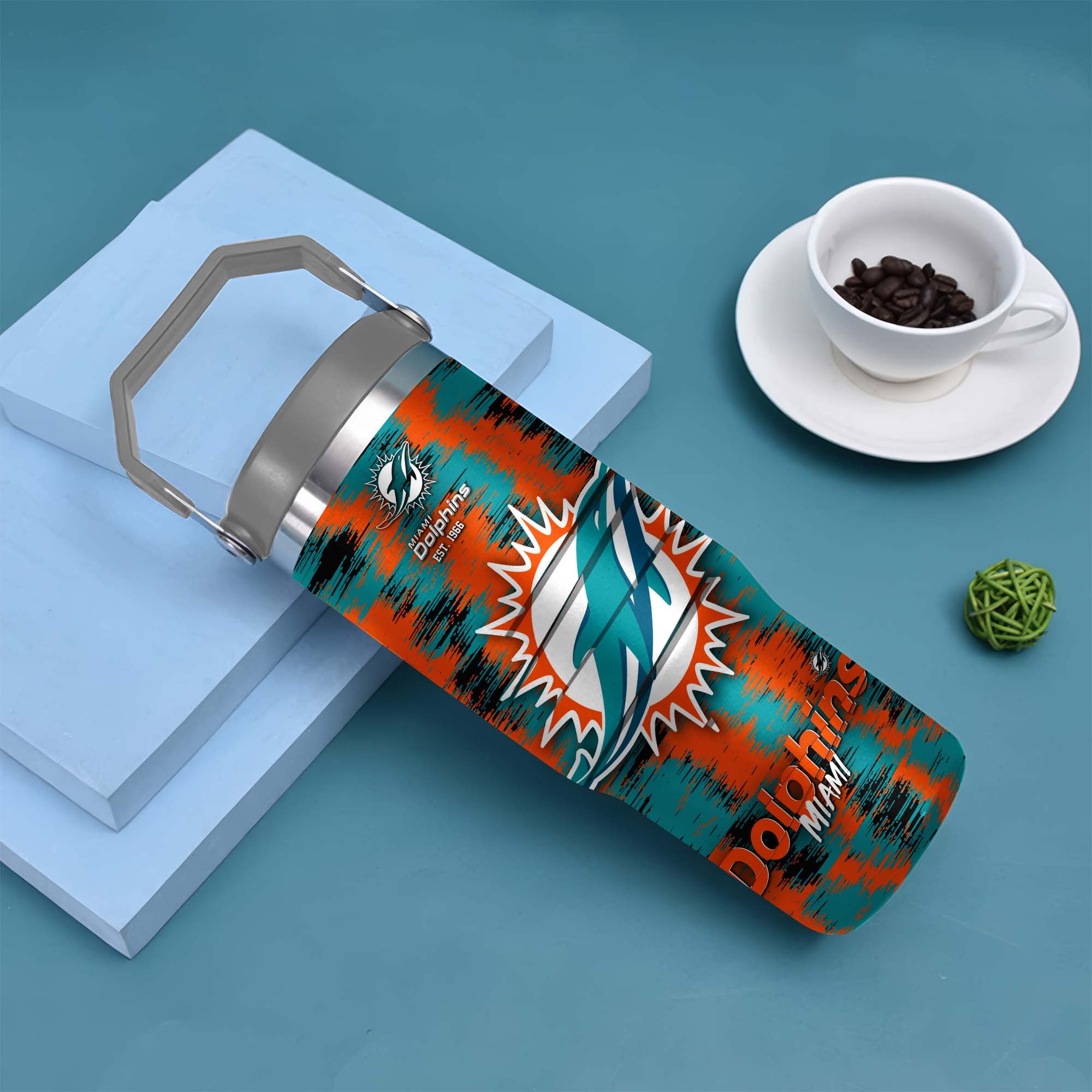 Alternative view of Miami Dolphins Flip Straw 30oz Tumbler Custom Your Name, Sport Flip Straw 30oz Tumbler, Fan Gifts EHIVM-0124658