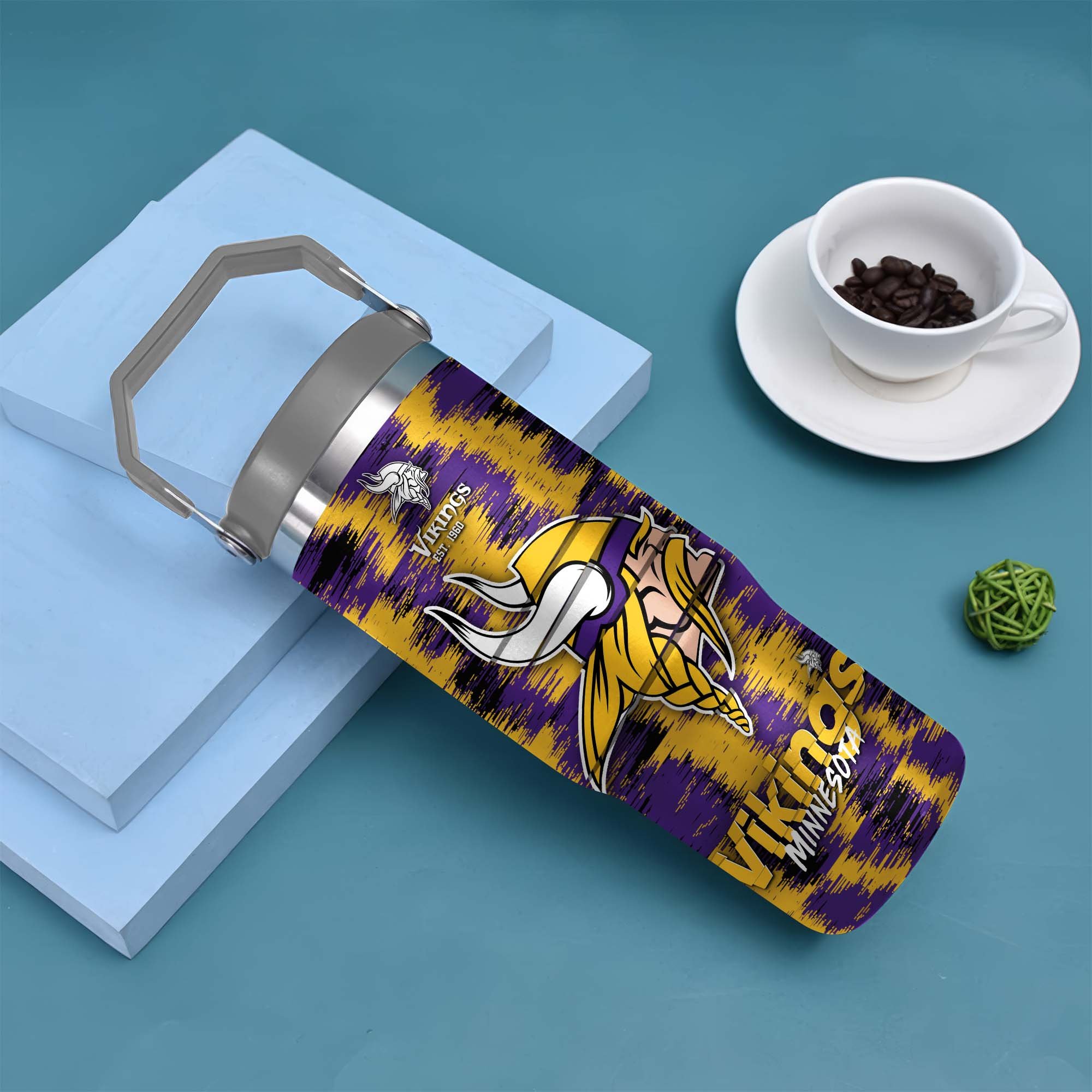 Alternative view of Minnesota Vikings Flip Straw 30oz Tumbler Custom Your Name, Sport Flip Straw 30oz Tumbler, Fan Gifts EHIVM-0124658