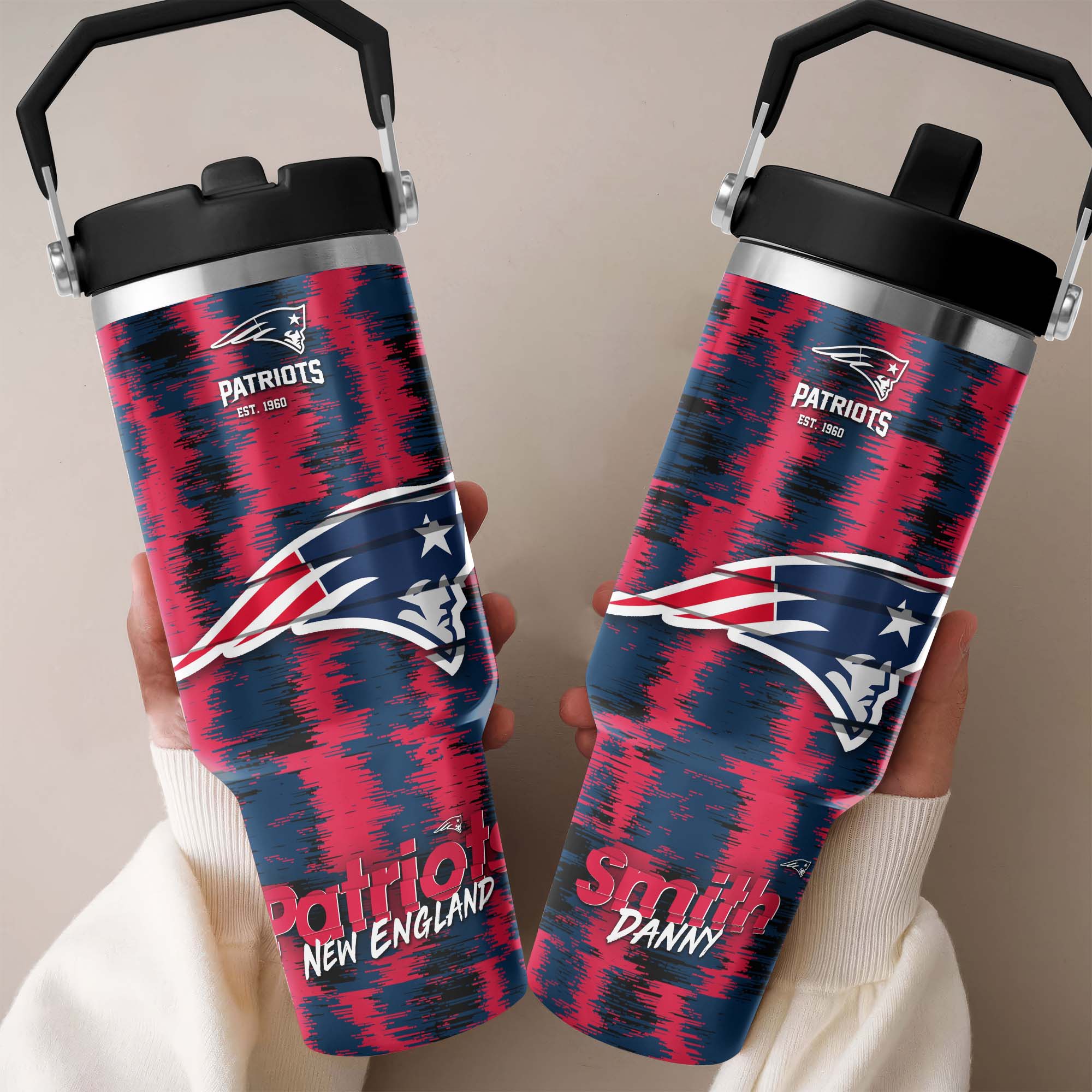 New England Patriots Flip Straw 30oz Tumbler Custom Your Name, Sport Flip Straw 30oz Tumbler, Fan Gifts EHIVM-0124658