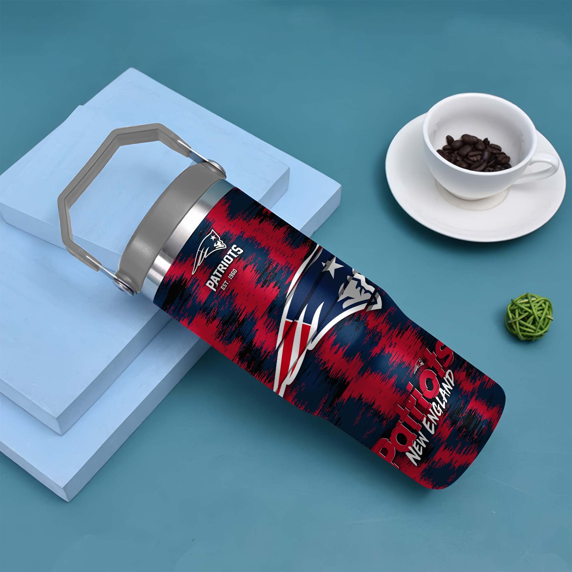 Alternative view of New England Patriots Flip Straw 30oz Tumbler Custom Your Name, Sport Flip Straw 30oz Tumbler, Fan Gifts EHIVM-0124658