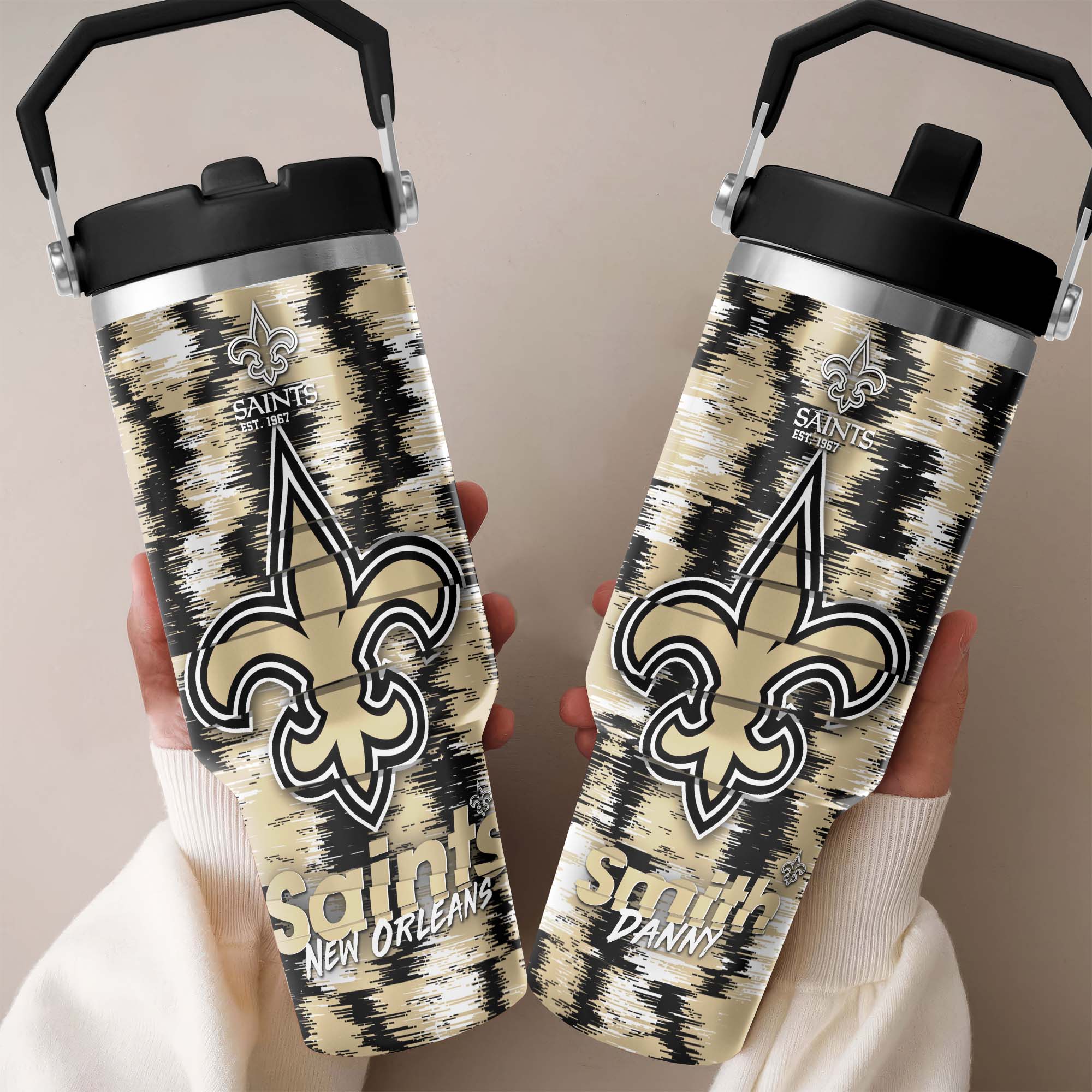 New Orleans Saints Flip Straw 30oz Tumbler Custom Your Name, Sport Flip Straw 30oz Tumbler, Fan Gifts EHIVM-0124658