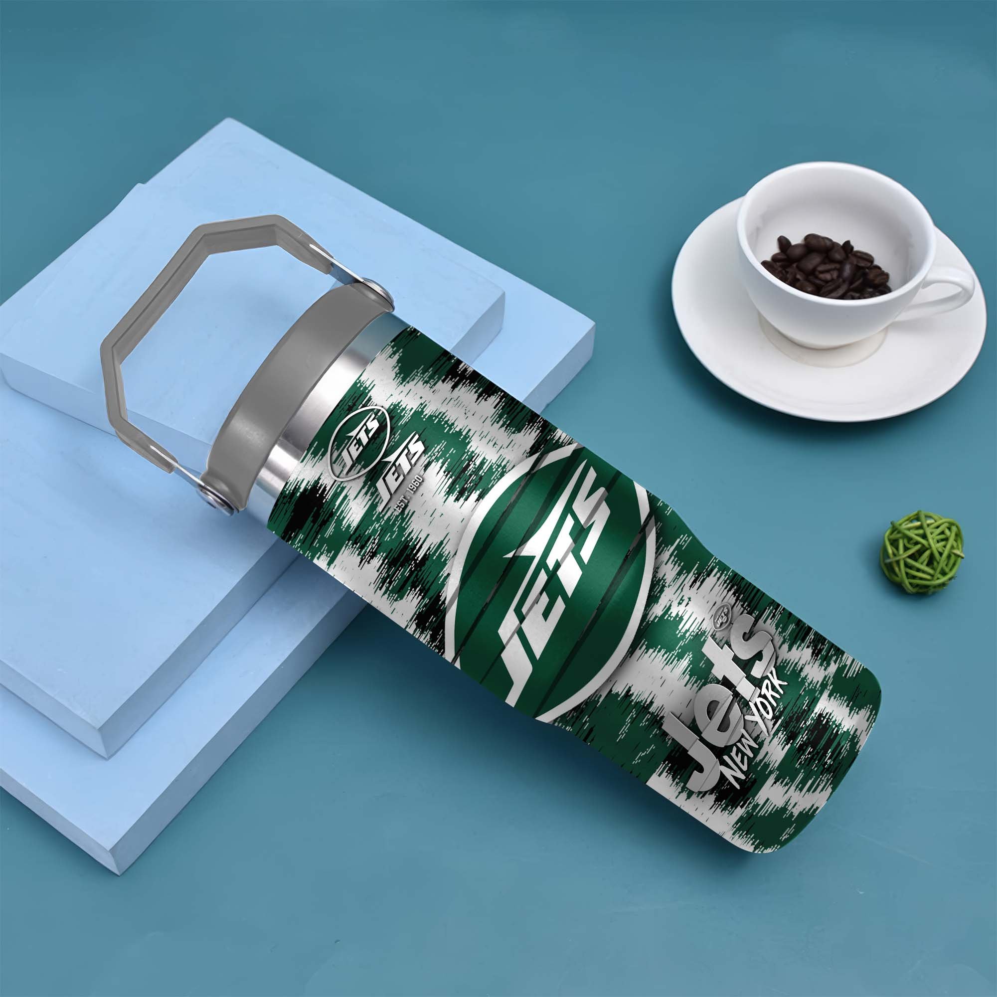 Alternative view of New York Jets Flip Straw 30oz Tumbler Custom Your Name, Sport Flip Straw 30oz Tumbler, Fan Gifts EHIVM-0124658