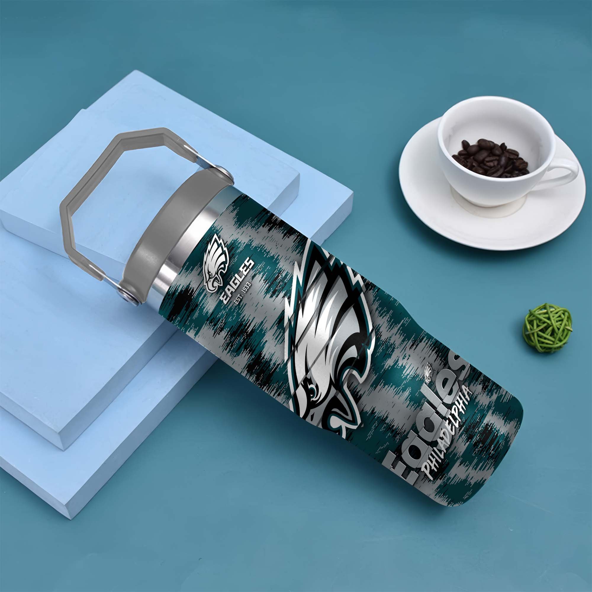 Alternative view of Philadelphia Eagles Flip Straw 30oz Tumbler Custom Your Name, Sport Flip Straw 30oz Tumbler, Fan Gifts EHIVM-0124658