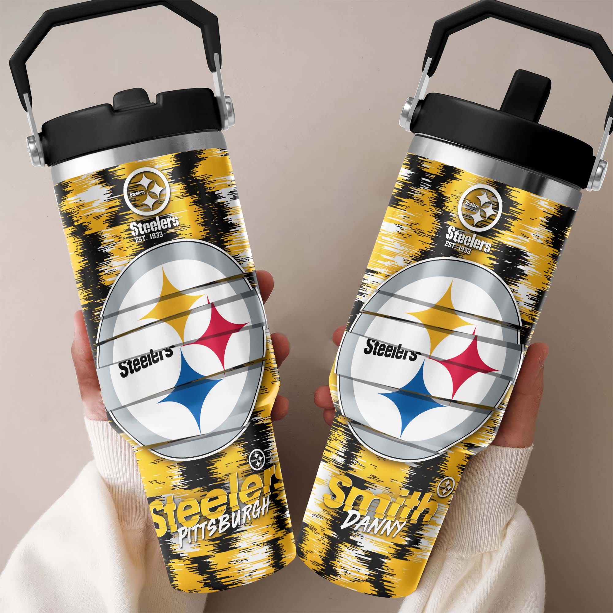 Pittsburgh Steelers Flip Straw 30oz Tumbler Custom Your Name, Sport Flip Straw 30oz Tumbler, Fan Gifts EHIVM-0124658