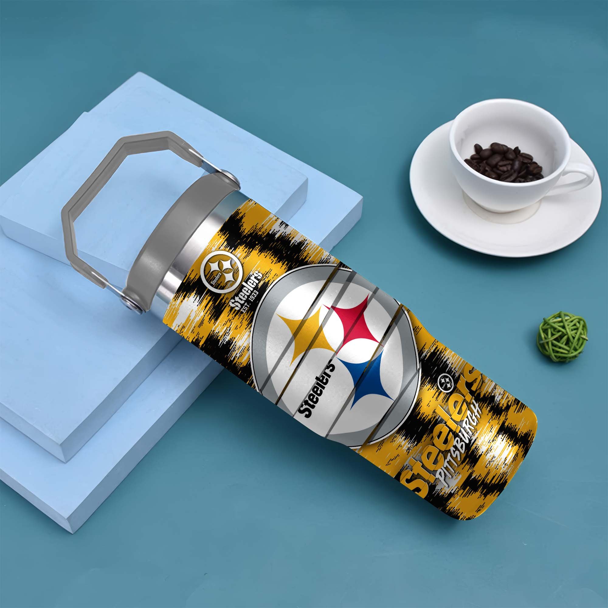 Alternative view of Pittsburgh Steelers Flip Straw 30oz Tumbler Custom Your Name, Sport Flip Straw 30oz Tumbler, Fan Gifts EHIVM-0124658