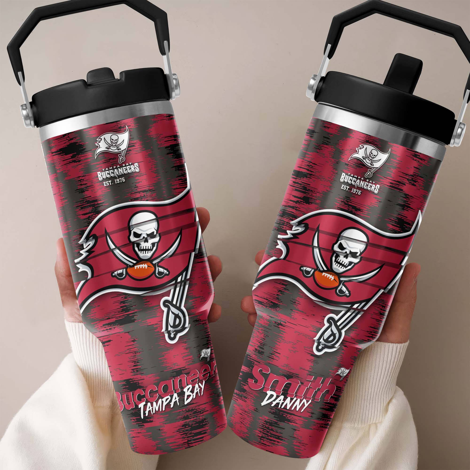 Tampa Bay Buccaneers Flip Straw 30oz Tumbler Custom Your Name, Sport Flip Straw 30oz Tumbler, Fan Gifts EHIVM-0124658