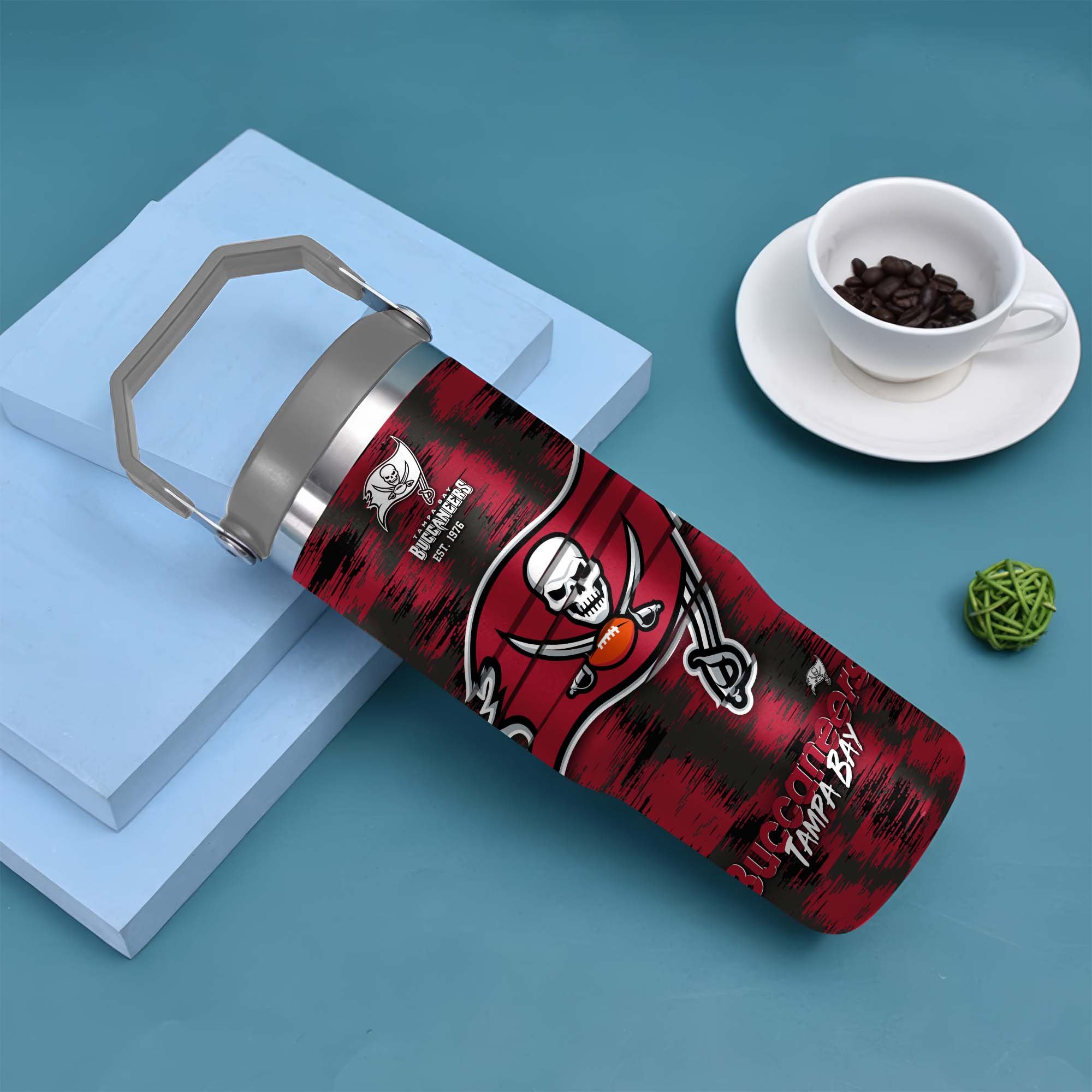 Alternative view of Tampa Bay Buccaneers Flip Straw 30oz Tumbler Custom Your Name, Sport Flip Straw 30oz Tumbler, Fan Gifts EHIVM-0124658
