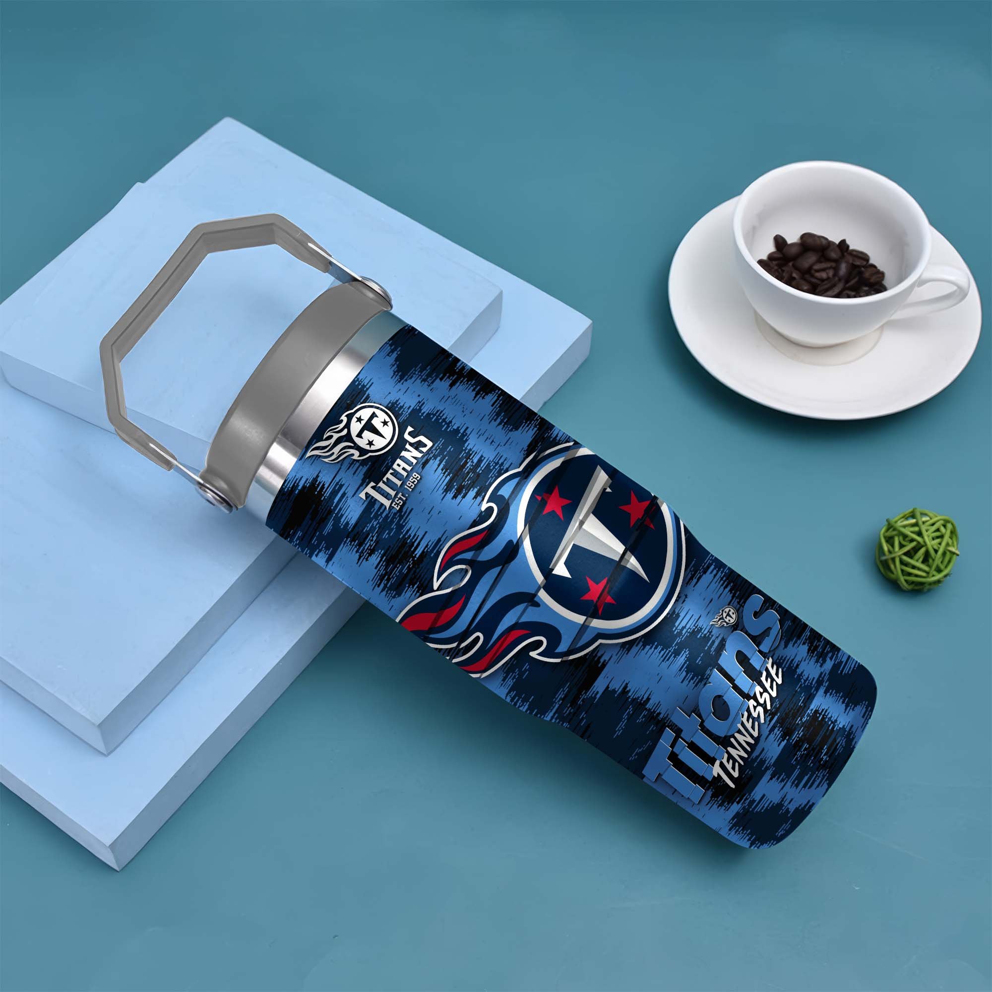 Alternative view of Tennessee Titans Flip Straw 30oz Tumbler Custom Your Name, Sport Flip Straw 30oz Tumbler, Fan Gifts EHIVM-0124658