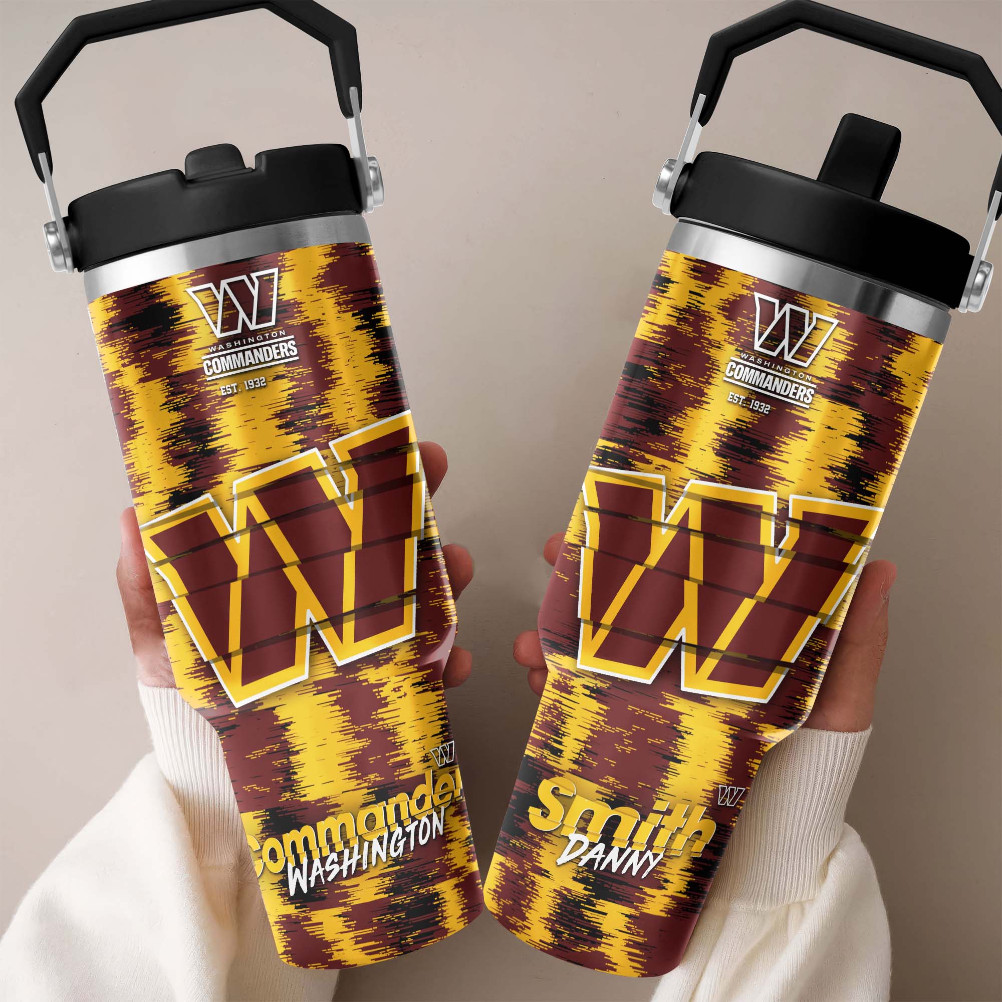 Washington Commanders Flip Straw 30oz Tumbler Custom Your Name, Sport Flip Straw 30oz Tumbler, Fan Gifts EHIVM-0124658