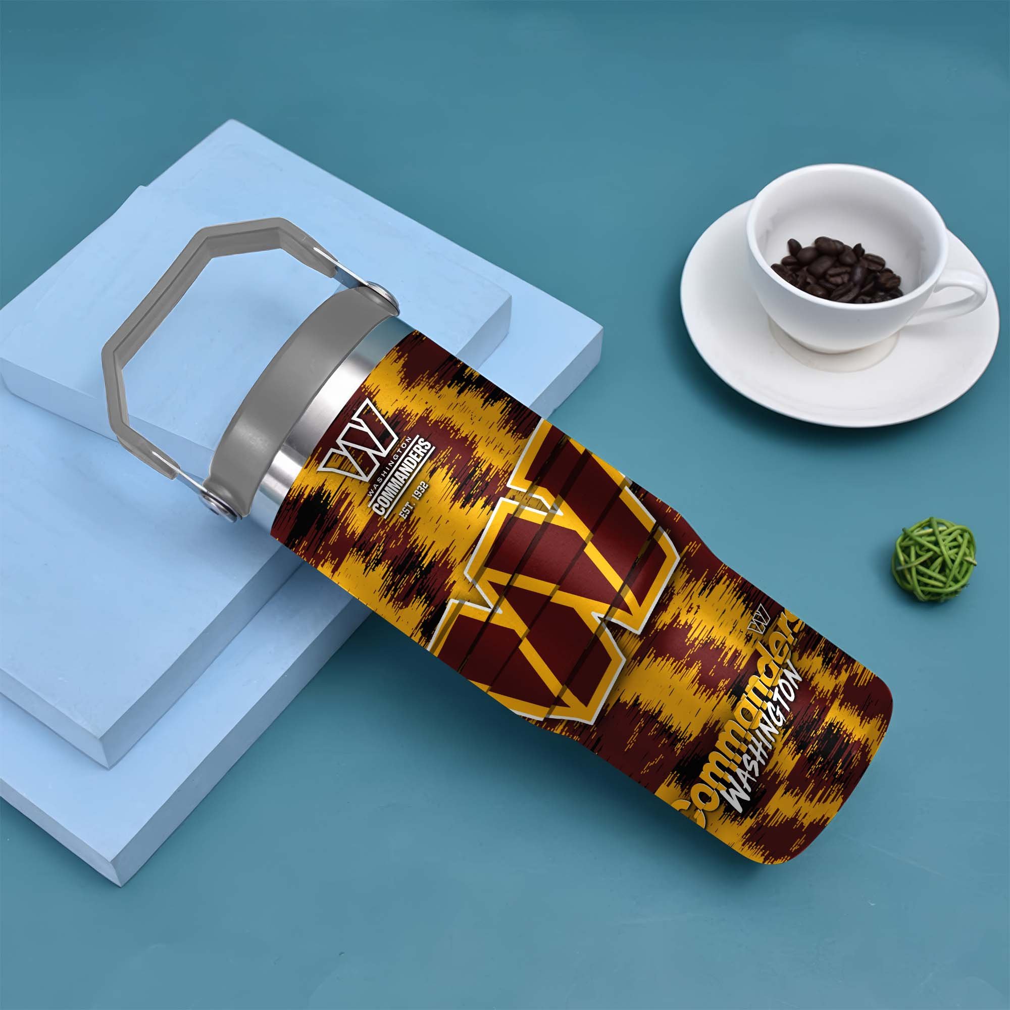 Alternative view of Washington Commanders Flip Straw 30oz Tumbler Custom Your Name, Sport Flip Straw 30oz Tumbler, Fan Gifts EHIVM-0124658