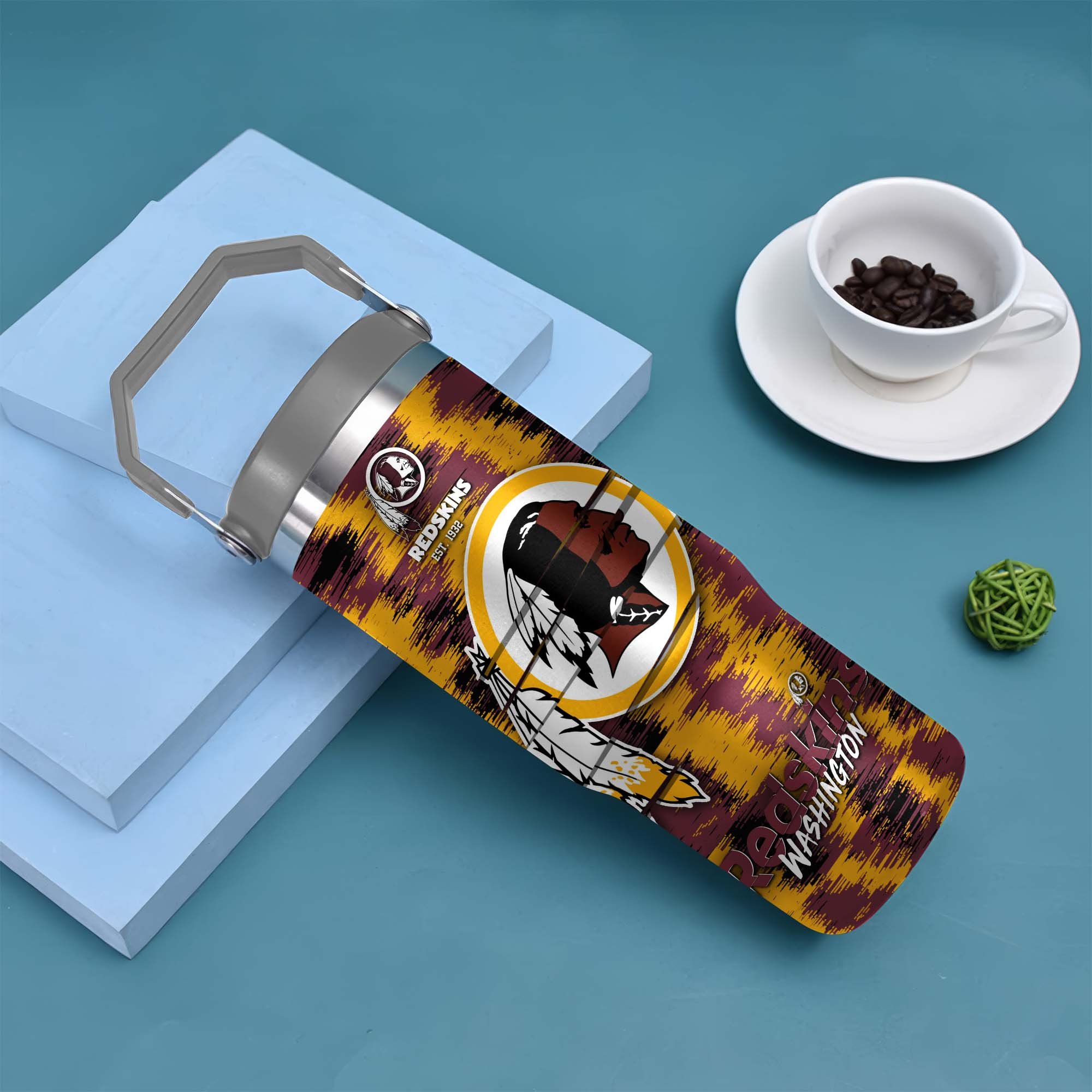 Alternative view of Washington Redskins Flip Straw 30oz Tumbler Custom Your Name, Sport Flip Straw 30oz Tumbler, Fan Gifts EHIVM-0124658