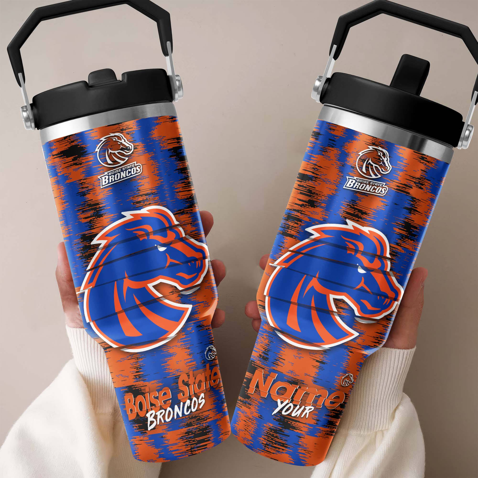 Boise State Broncos Flip Straw 30oz Tumbler Custom Your Name, Sport Flip Straw 30oz Tumbler, Fan Gifts  EHIVM-0124663