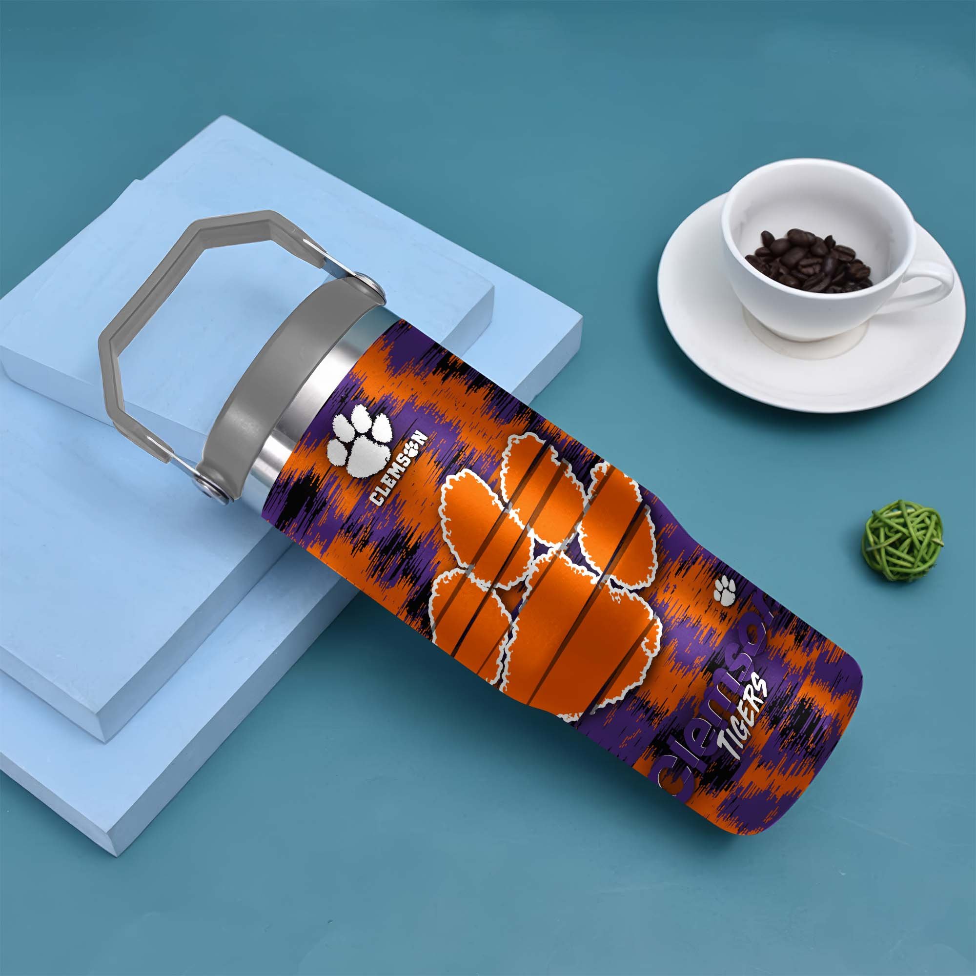 Alternative view of Clemson Tigers Flip Straw 30oz Tumbler Custom Your Name, Sport Flip Straw 30oz Tumbler, Fan Gifts  EHIVM-0124663