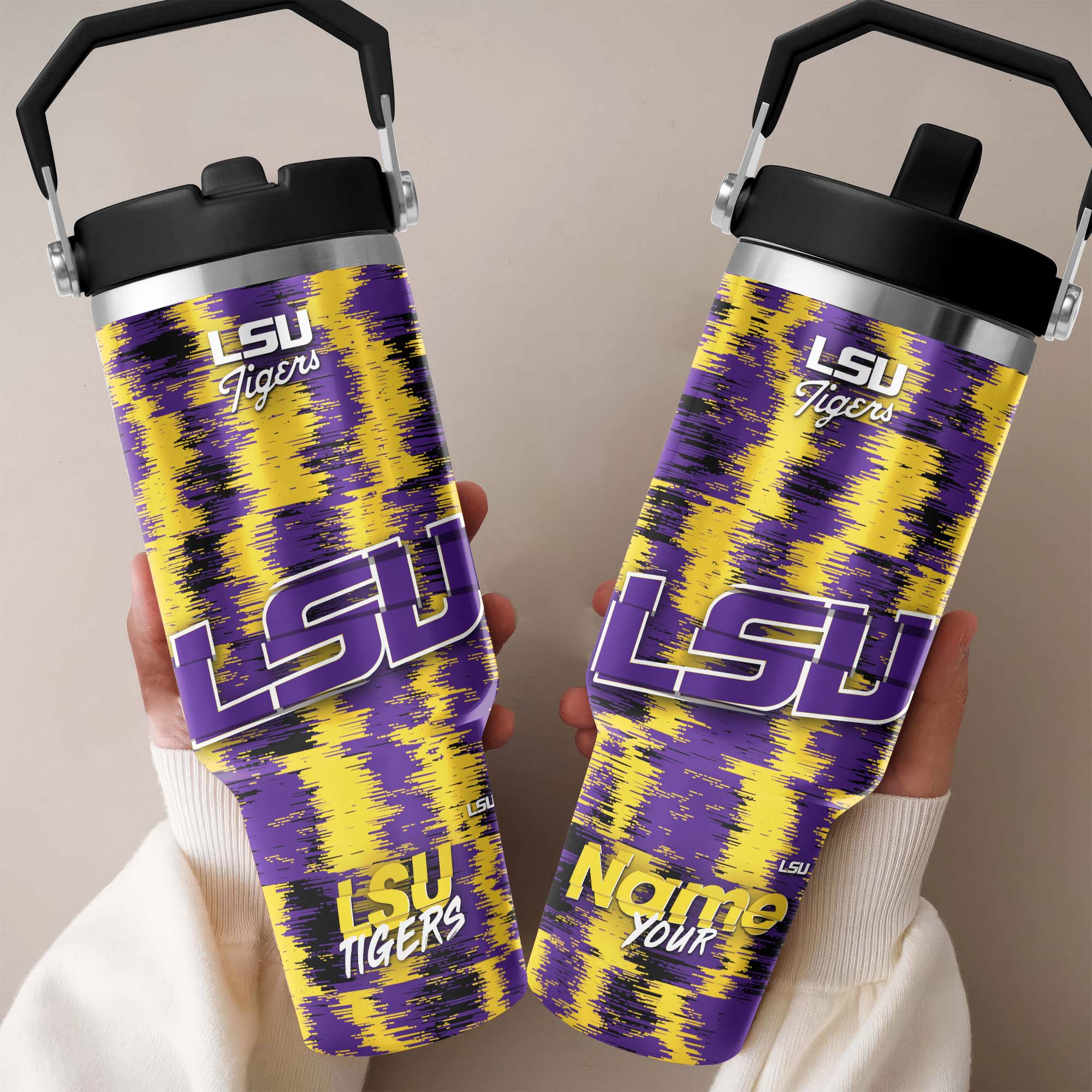 LSU TIGERS Flip Straw 30oz Tumbler Custom Your Name, Sport Flip Straw 30oz Tumbler, Fan Gifts  EHIVM-0124663
